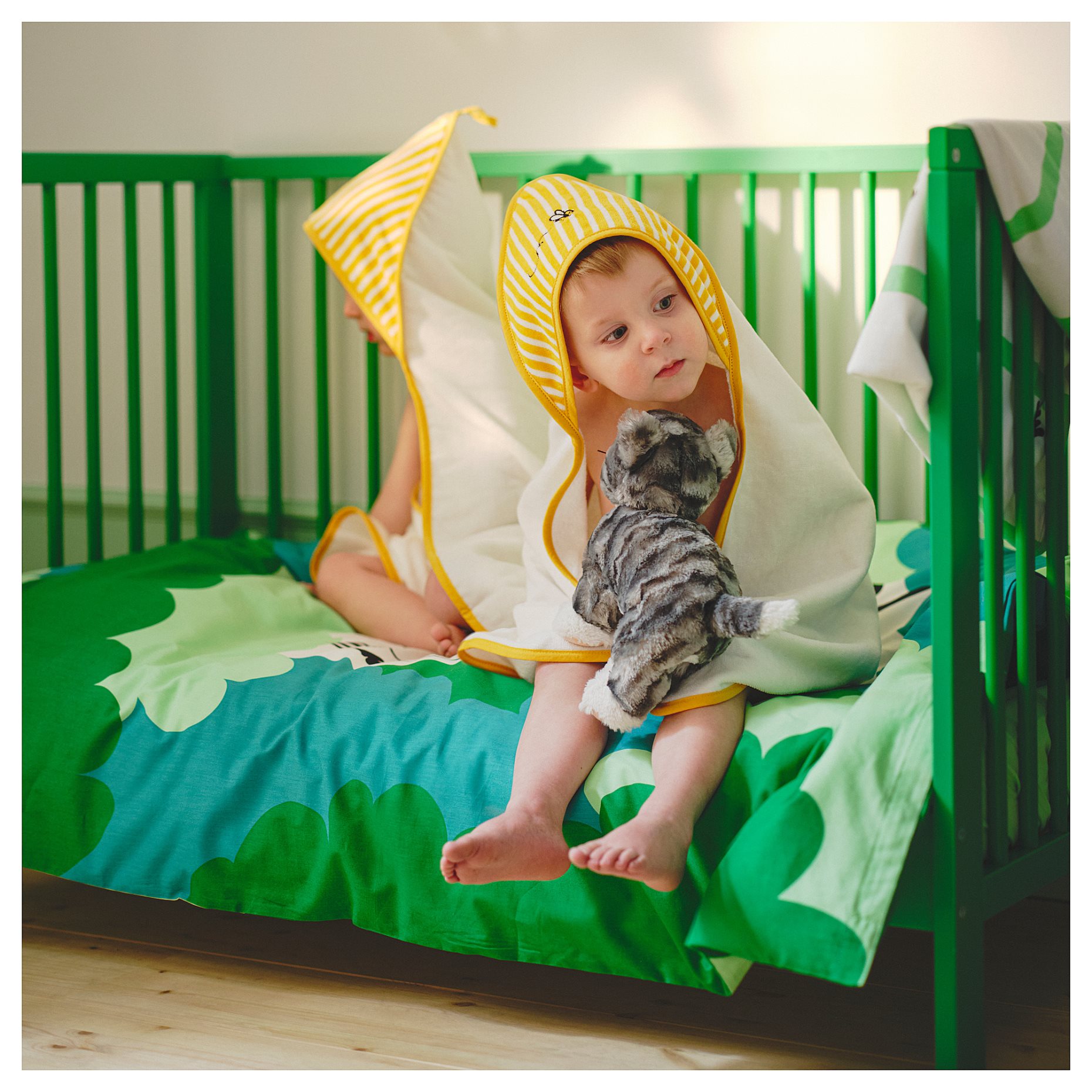 GRONFINK, baby towel with hood, 80x80 cm, 705.723.69