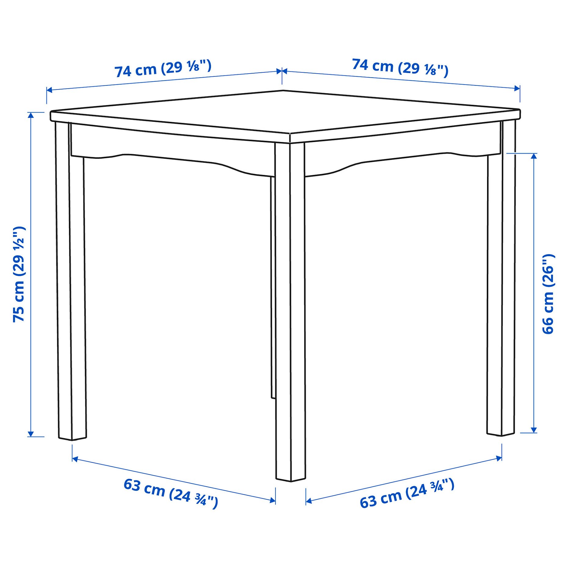 HAUGA, table, 74x74 cm, 705.767.20