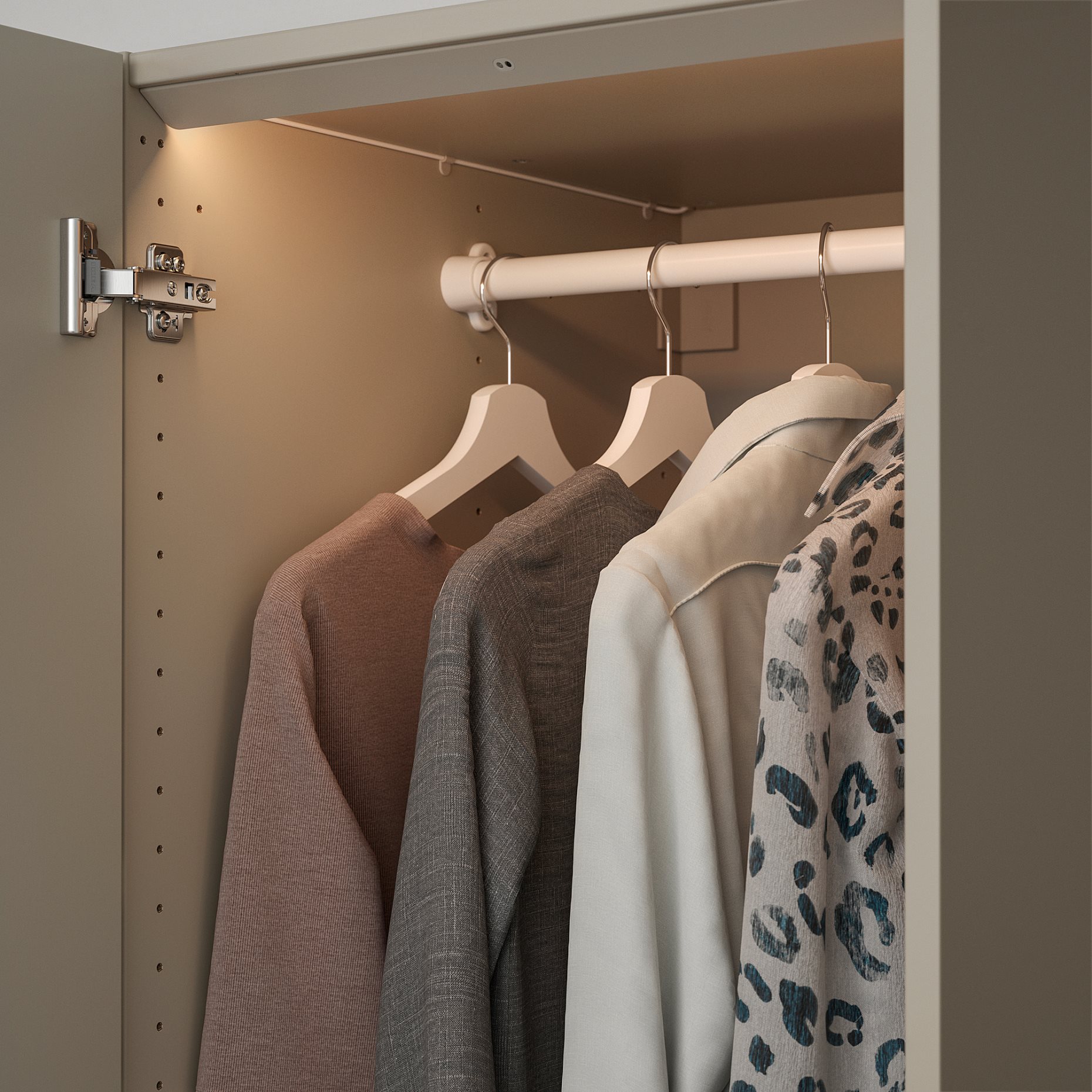 ÖVERSIDAN, wardrobe strip with built-in LED light source with sensor/dimmable, 46 cm, 705.894.16