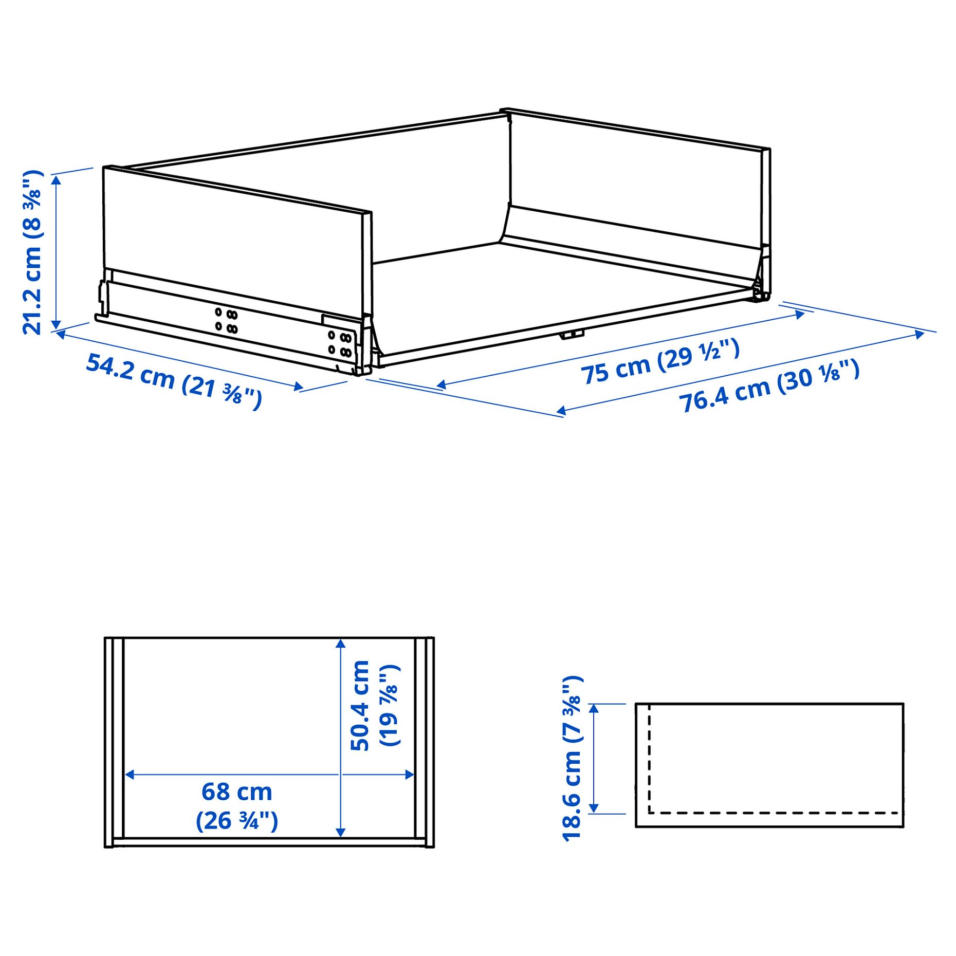 KNIVSHULT, drawer high, 80x60 cm, 706.006.64