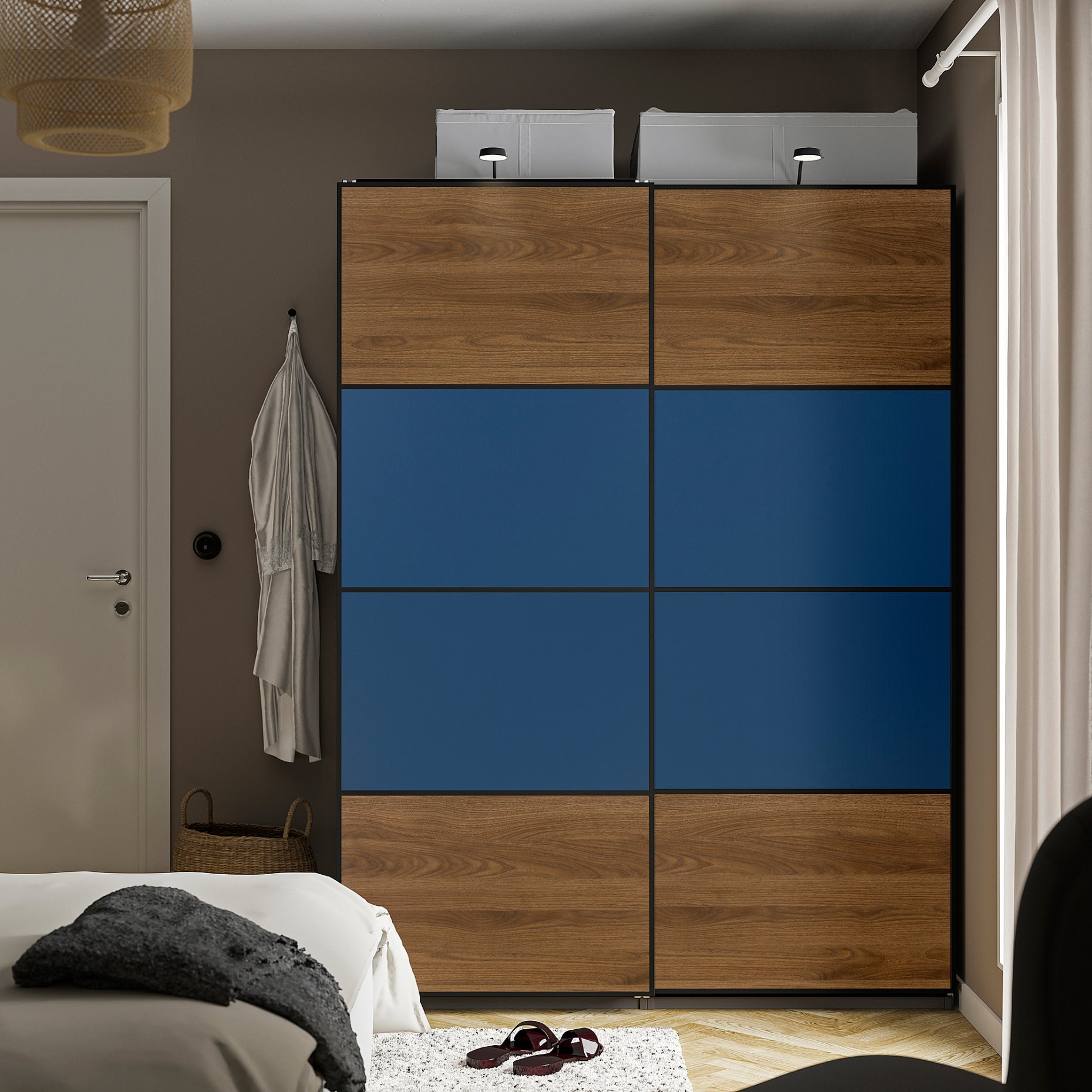 MEHAMN, 4 panels for sliding door frame, 75x201 cm, 706.057.46