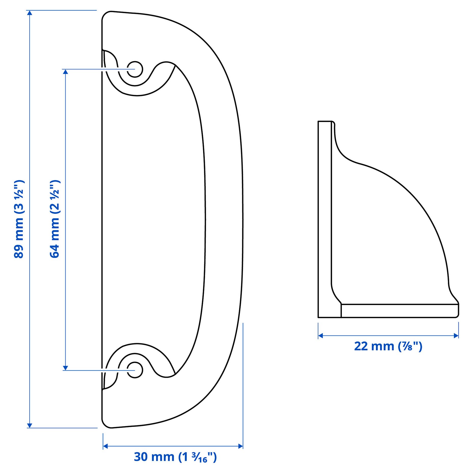 ENERYDA, cup handle 2 pack, 89 mm, 706.108.37