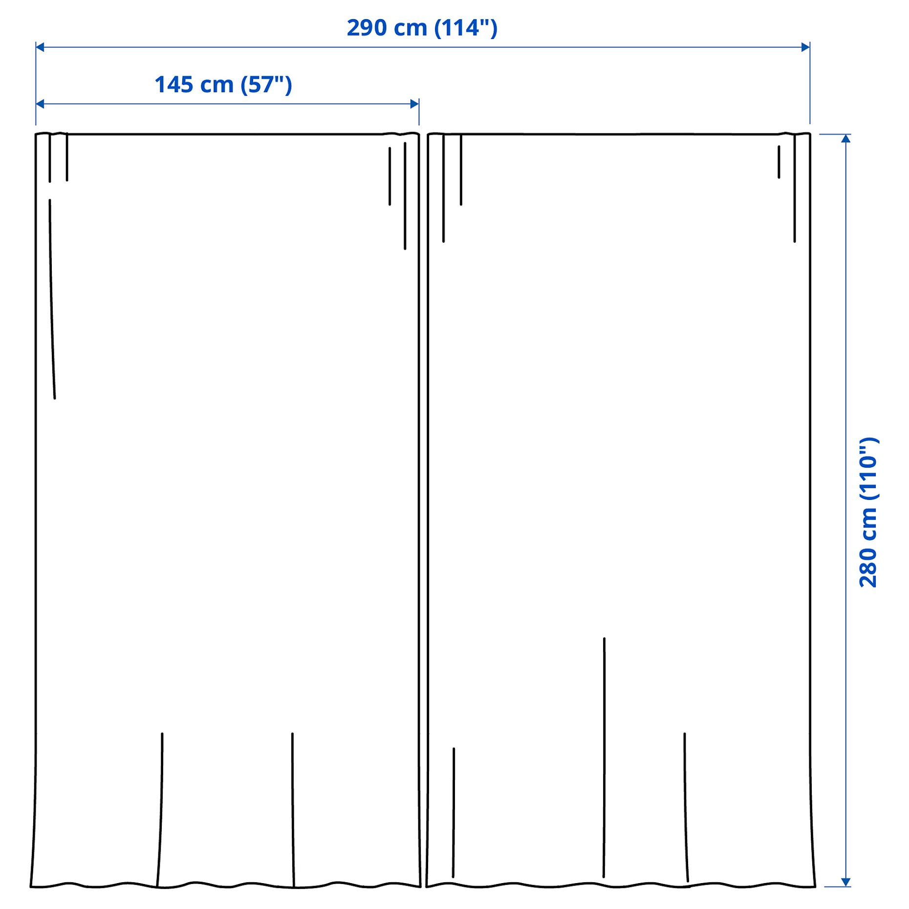 SNÖRUTA, curtains with heading tape 1 pair, 145x280 cm, 706.299.74