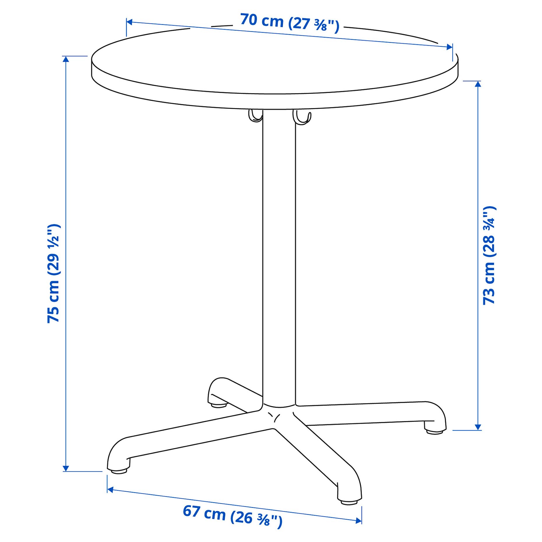 STENSELE, τραπέζι, 70 cm, 792.882.30