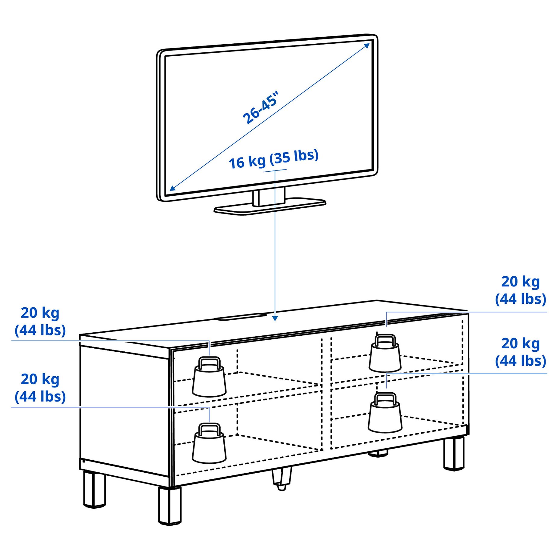 BESTÅ, TV bench with doors, 120x42x48 cm, 794.194.48
