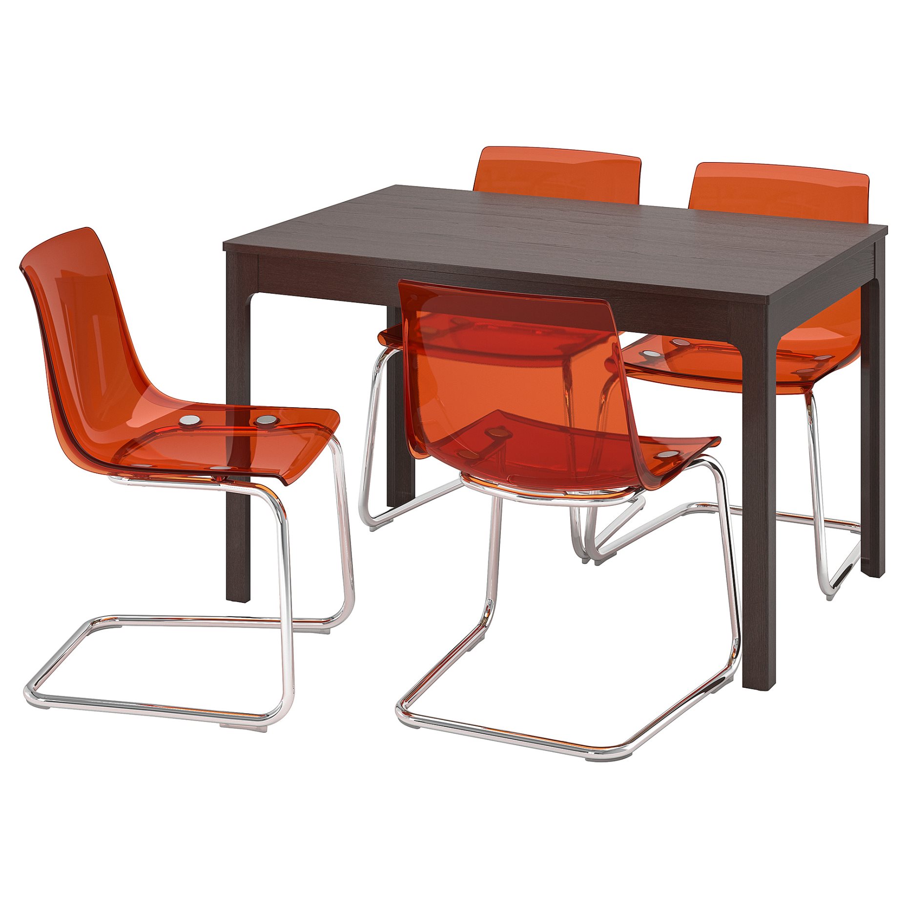 EKEDALEN/TOBIAS, τραπέζι και 4 καρέκλες, 120/180x80 cm, 794.849.43