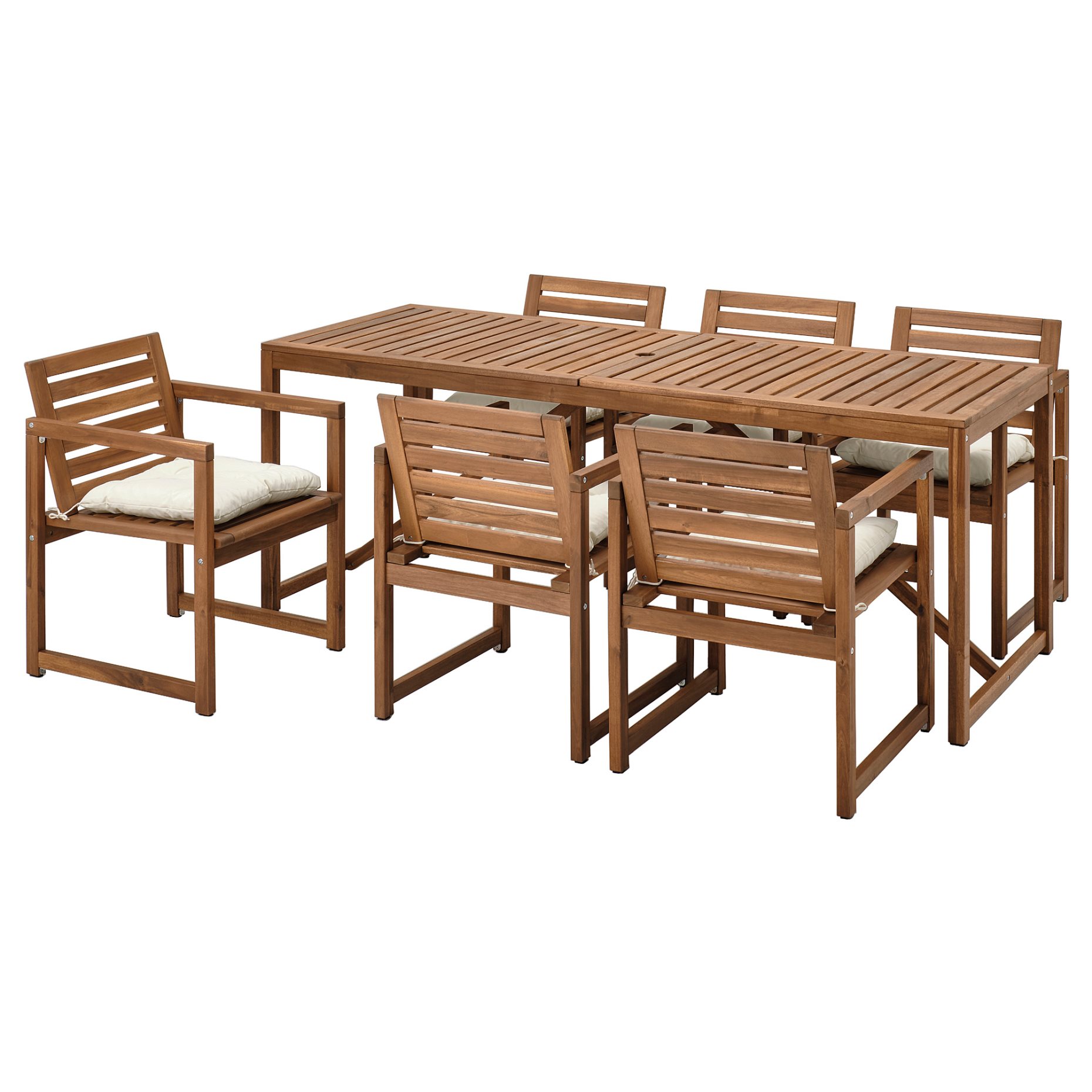 NÄMMARÖ, table/6 chairs with armrests, outdoor, 794.912.22
