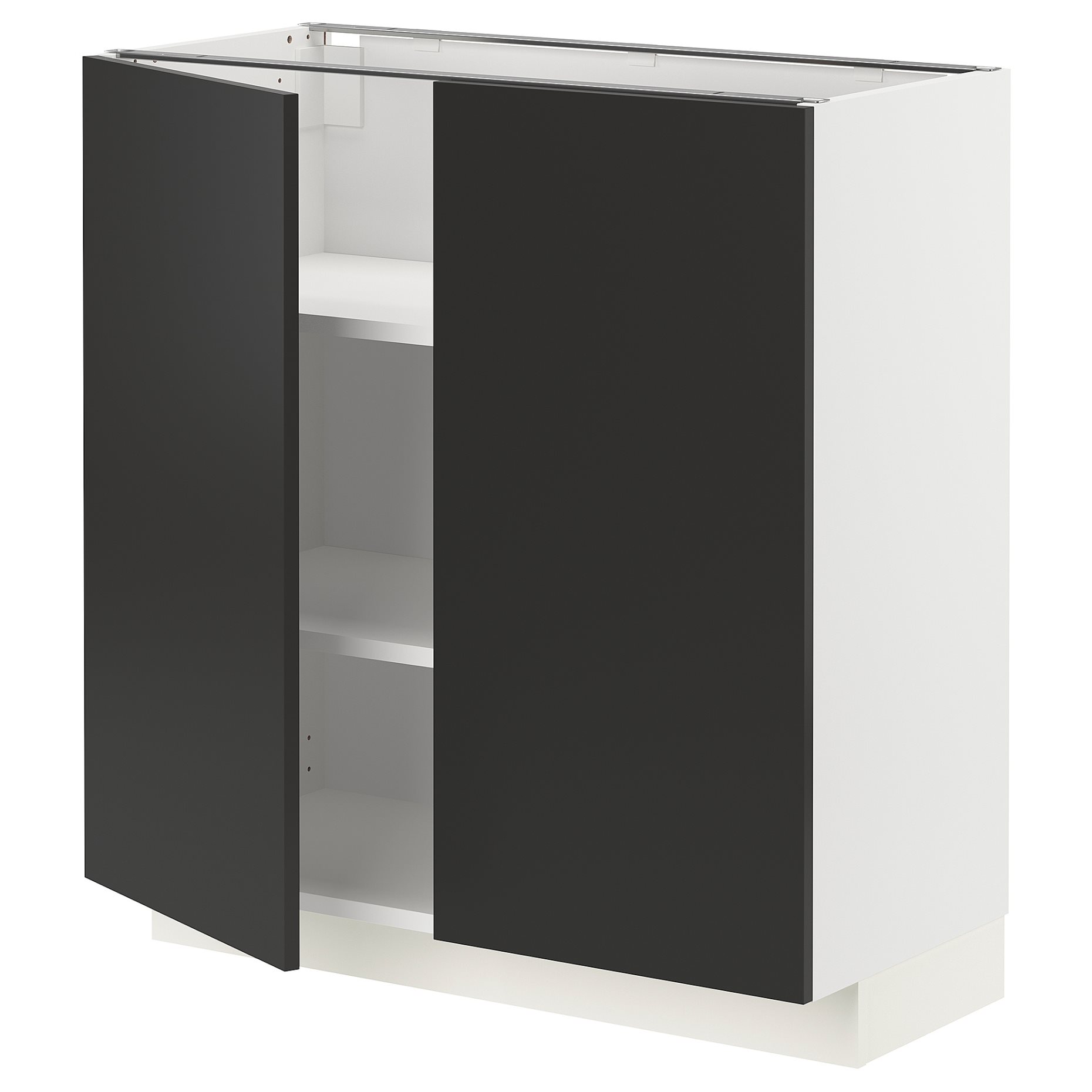 METOD, base cabinet with shelves/2 doors, 80x37 cm, 794.975.06