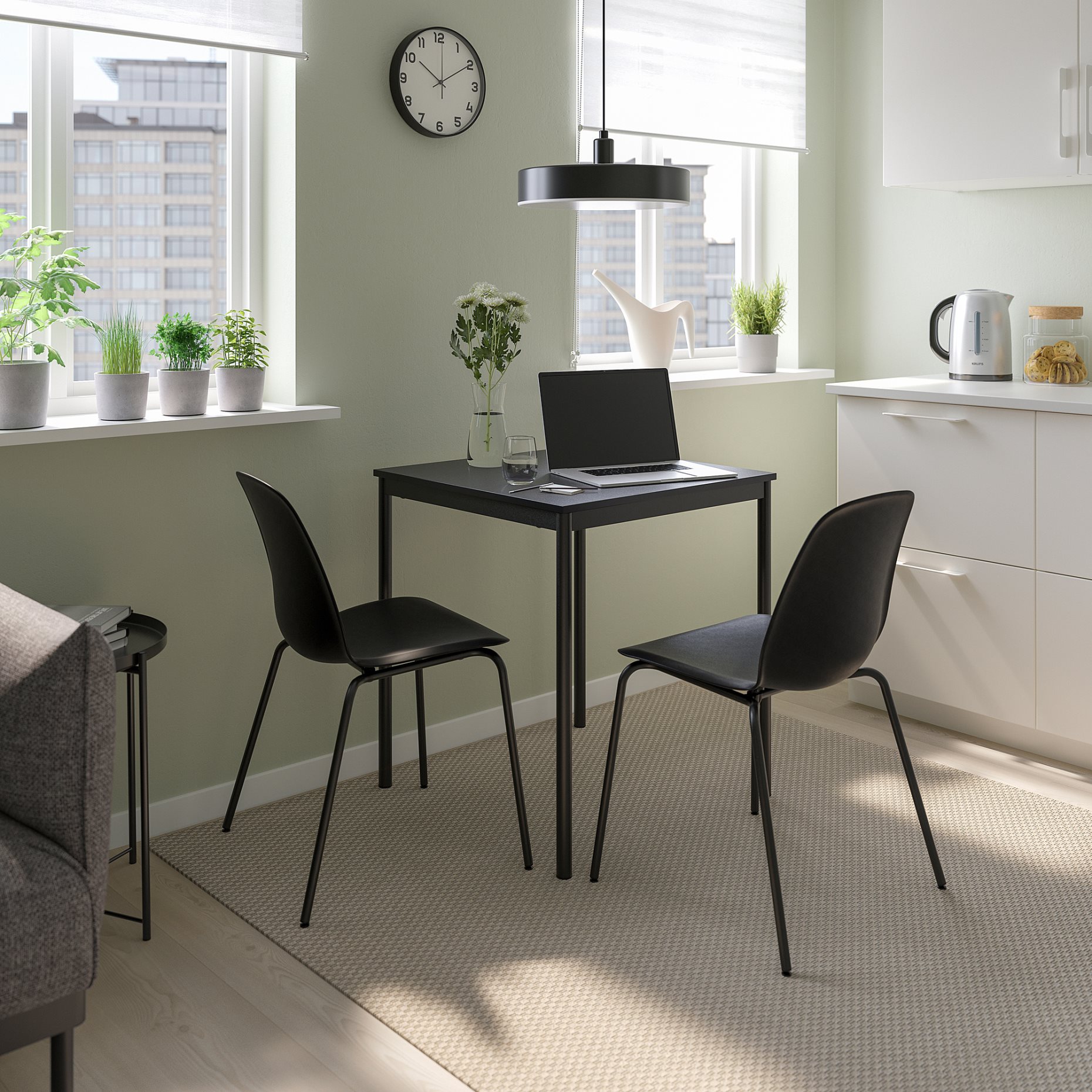SANDSBERG/LIDAS, τραπέζι και 2 καρέκλες, 67x67 cm, 795.088.97