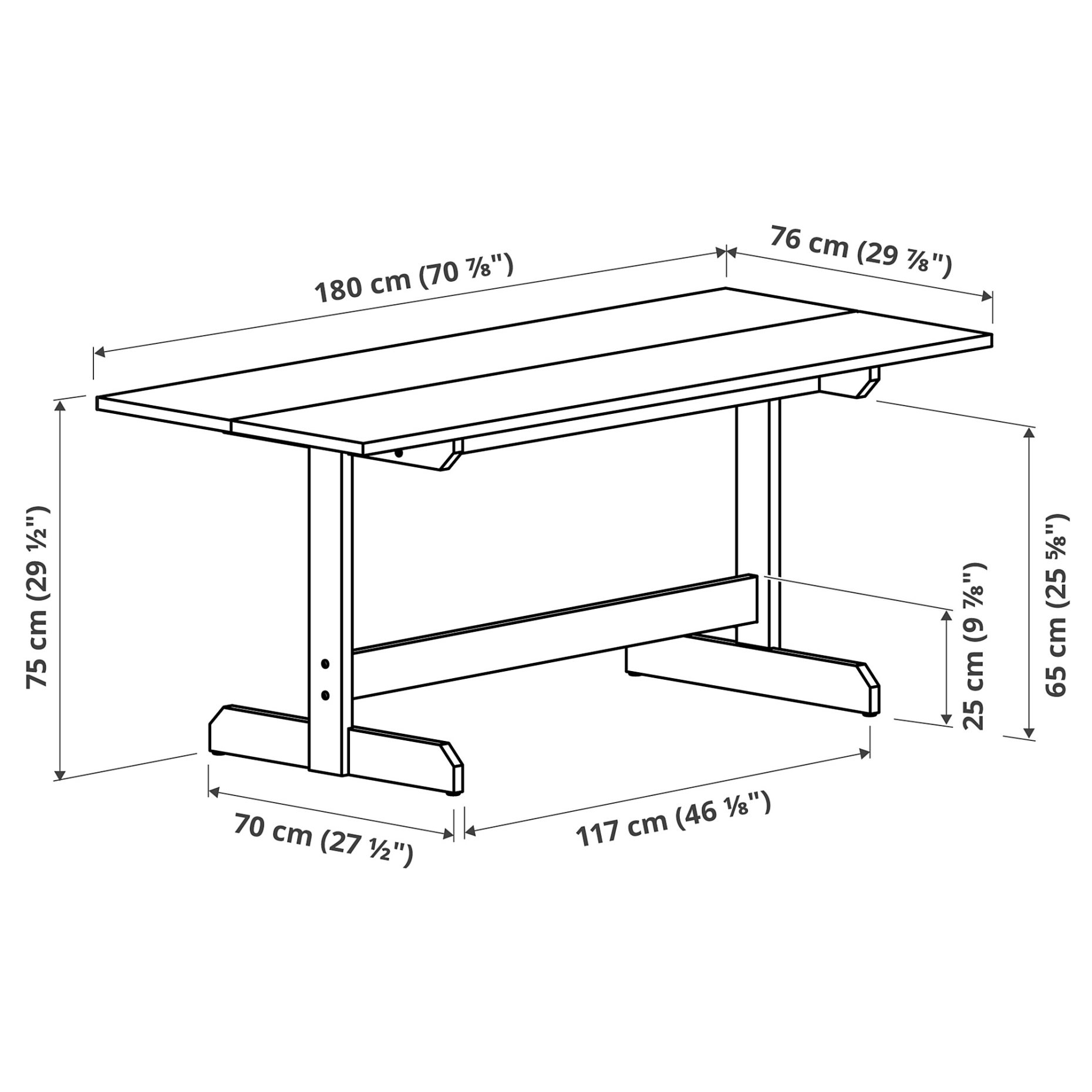 NACKANAS/SKOGS, τραπέζι και 6 καρέκλες, 180 cm, 795.282.54