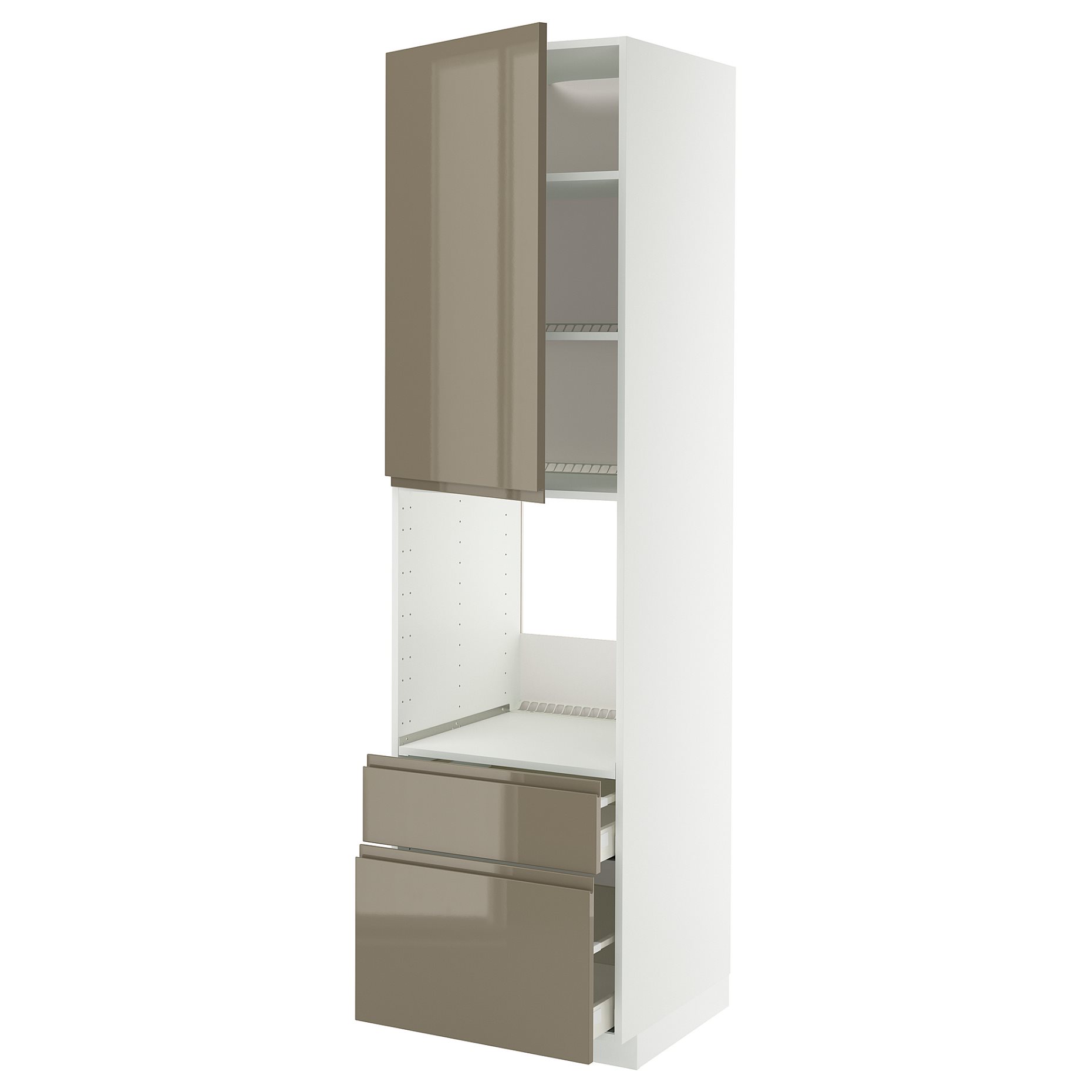 METOD, high cabinet for oven with door/2 drawers, 60x60x220 cm, 795.769.14