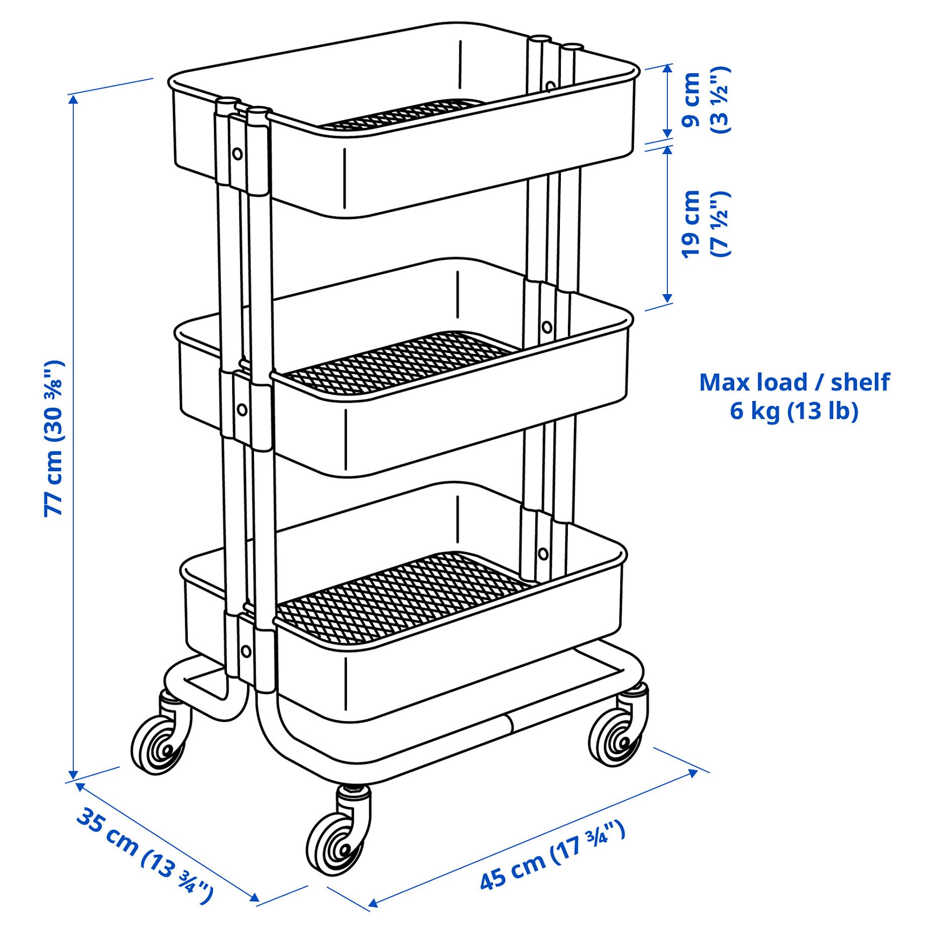 RÅSKOG/NORRÅVA, trolley with lid, 35x45x77 cm, 795.807.51