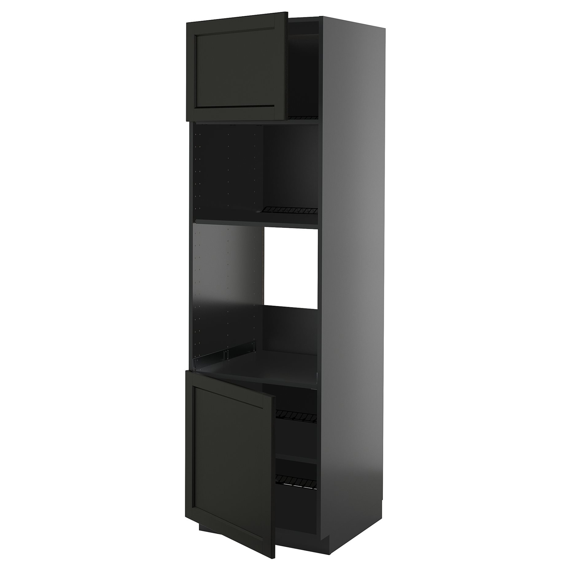METOD, high cabinet for oven/microwave with 2 doors/shelves, 60x60x200 cm, 795.874.46