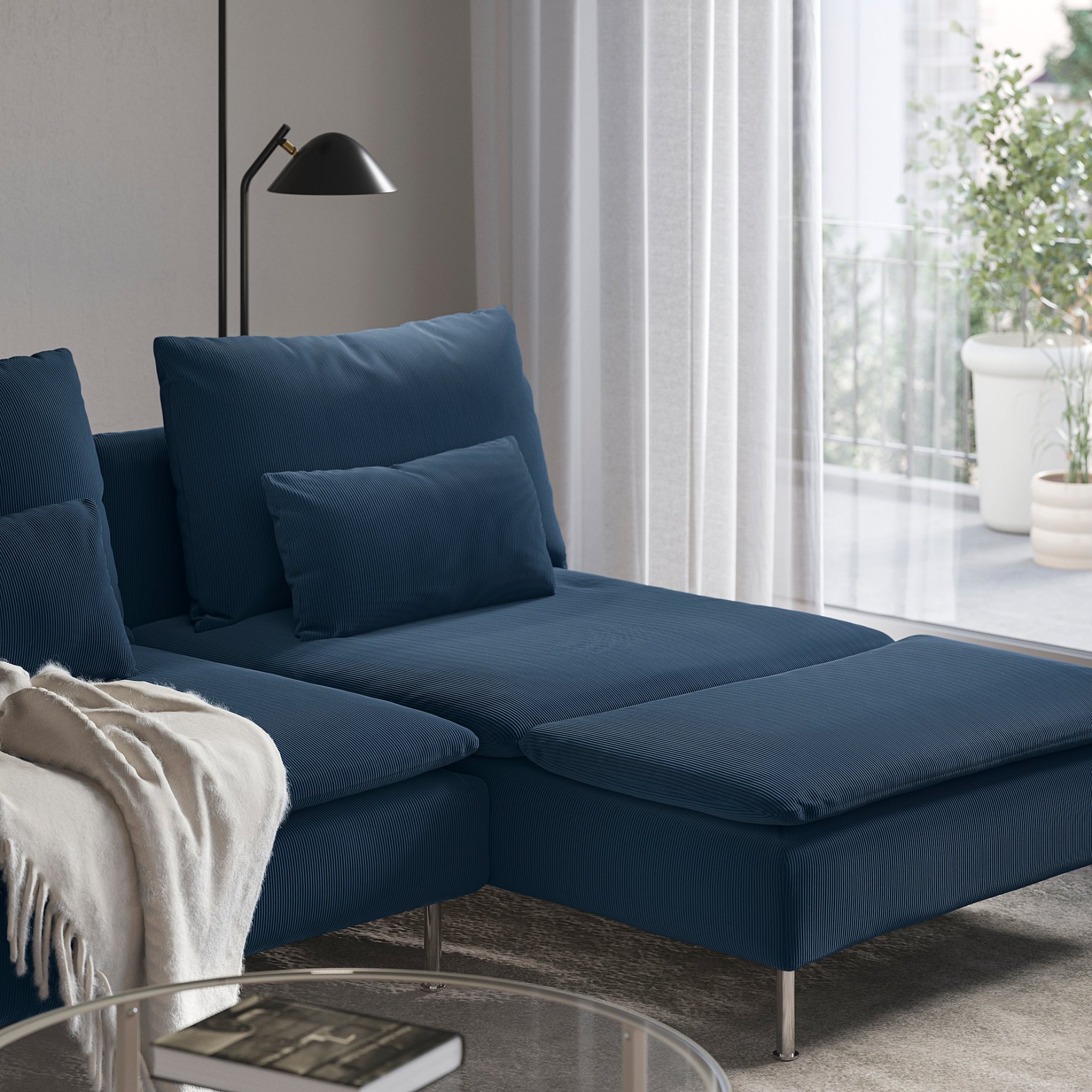 SÖDERHAMN, 2-seat sofa with chaise longue, 796.217.56