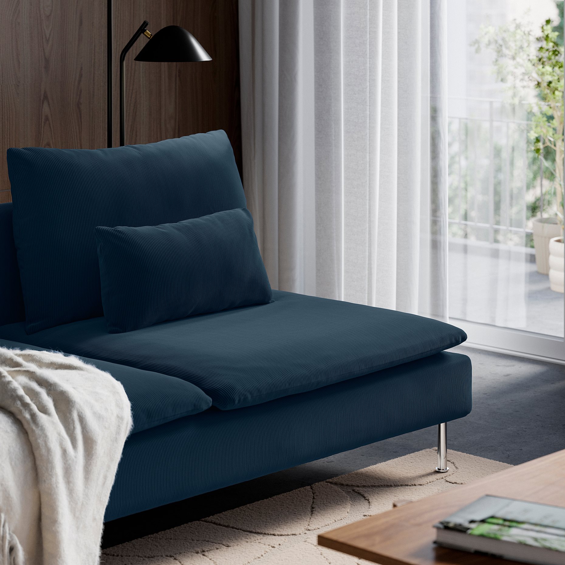 SÖDERHAMN, 2-seat sofa with chaise longue, 796.217.56