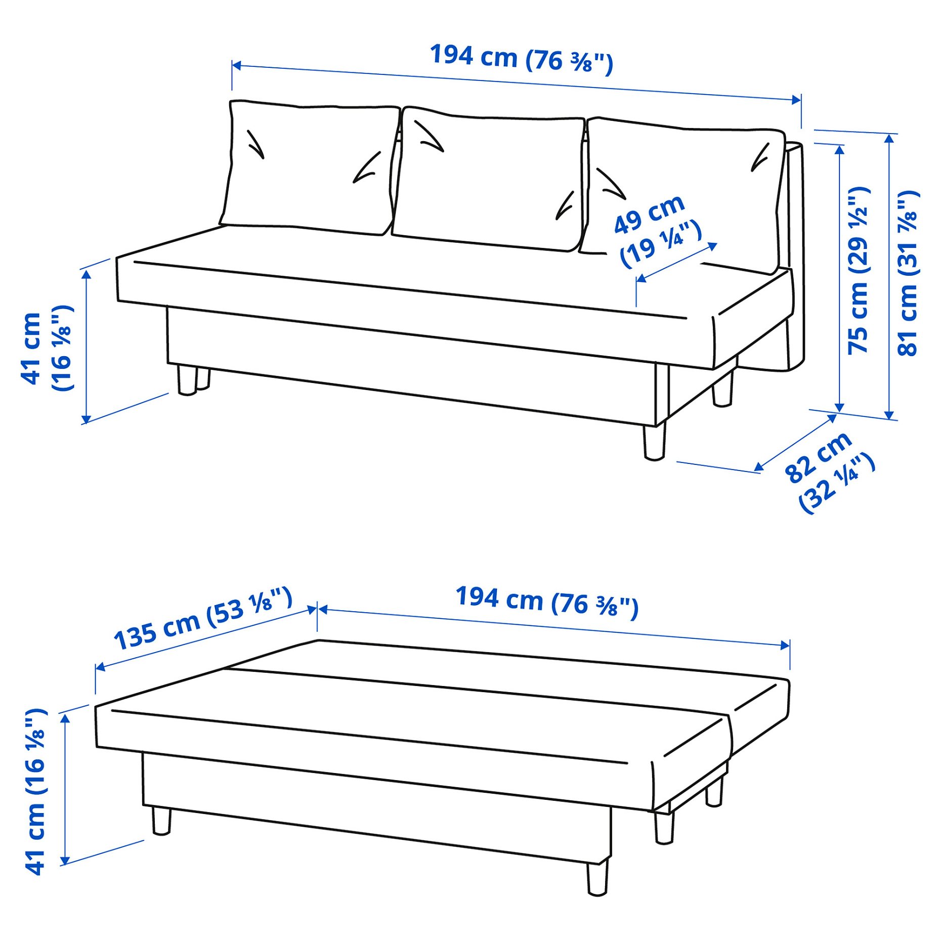 ÄLVDALEN, 3-seat sofa-bed, 804.625.96