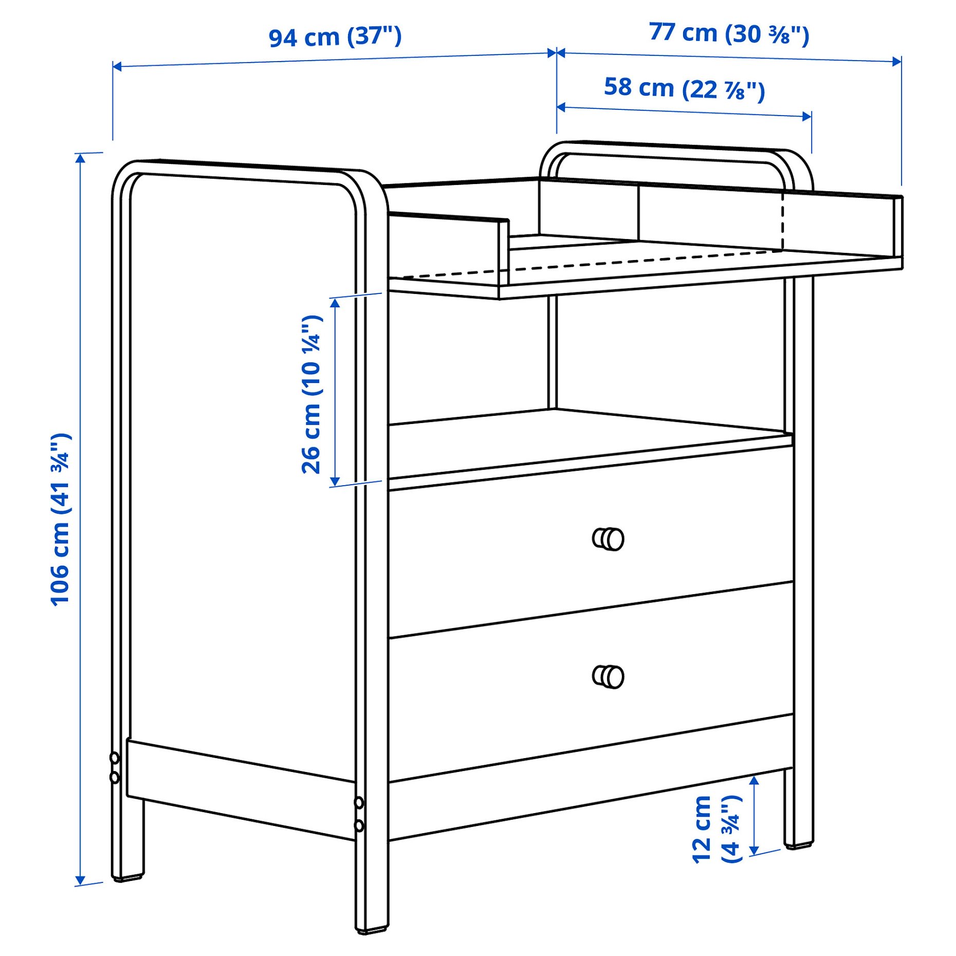ALSKVARD, changing table/chest of drawers, 804.666.79