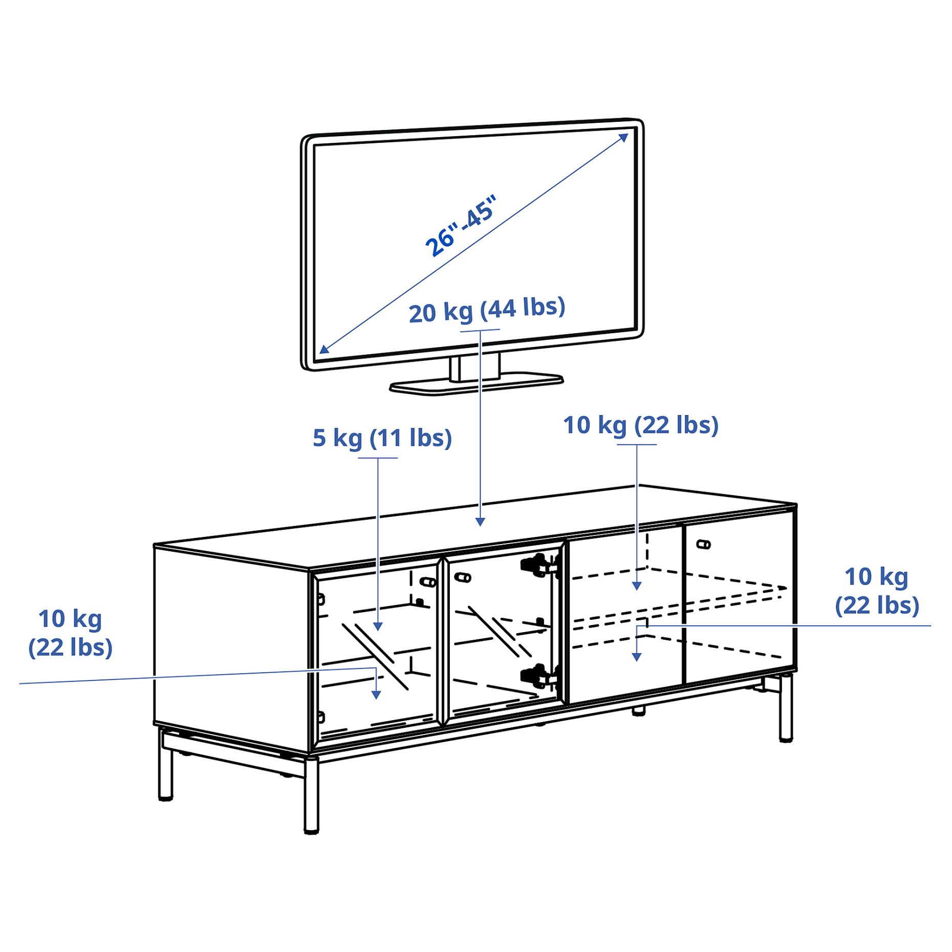 BOASTAD, έπιπλο TV, 121x42 cm, 805.070.24