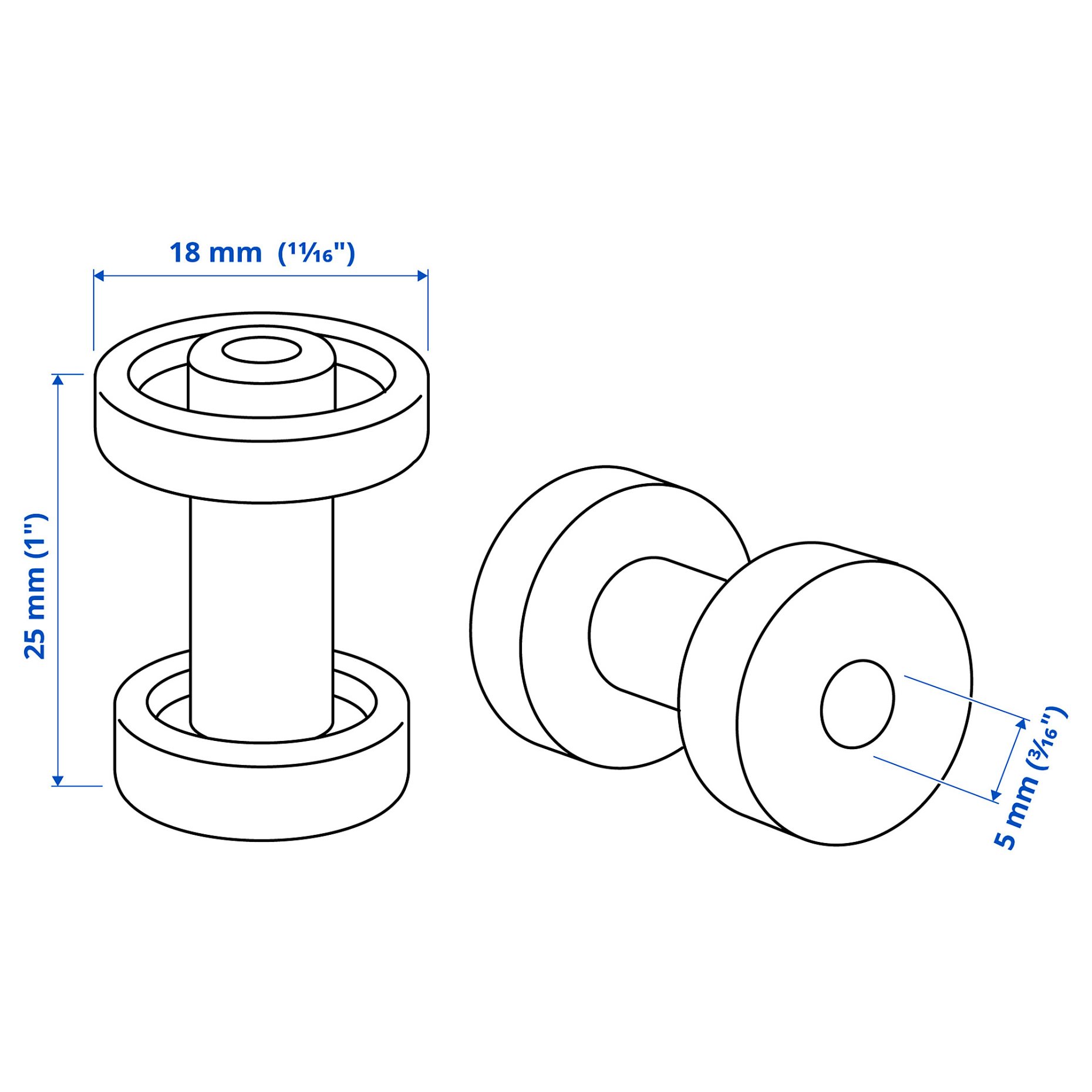 SKRUVSHULT, πόμολο 2 τεμ. 18 mm, 805.074.82