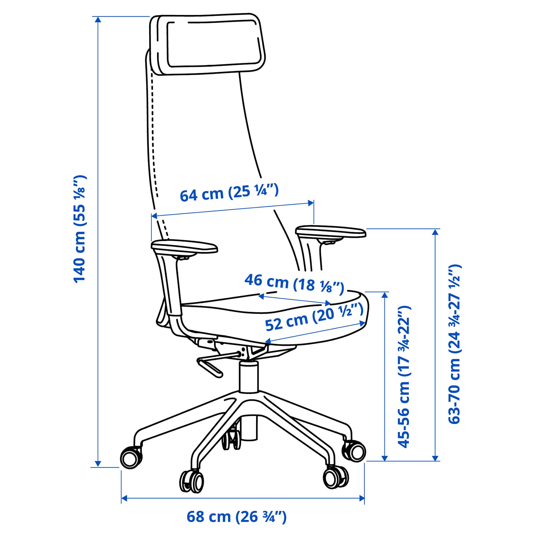 JARVFJALLET, office chair with armrests, 805.106.39
