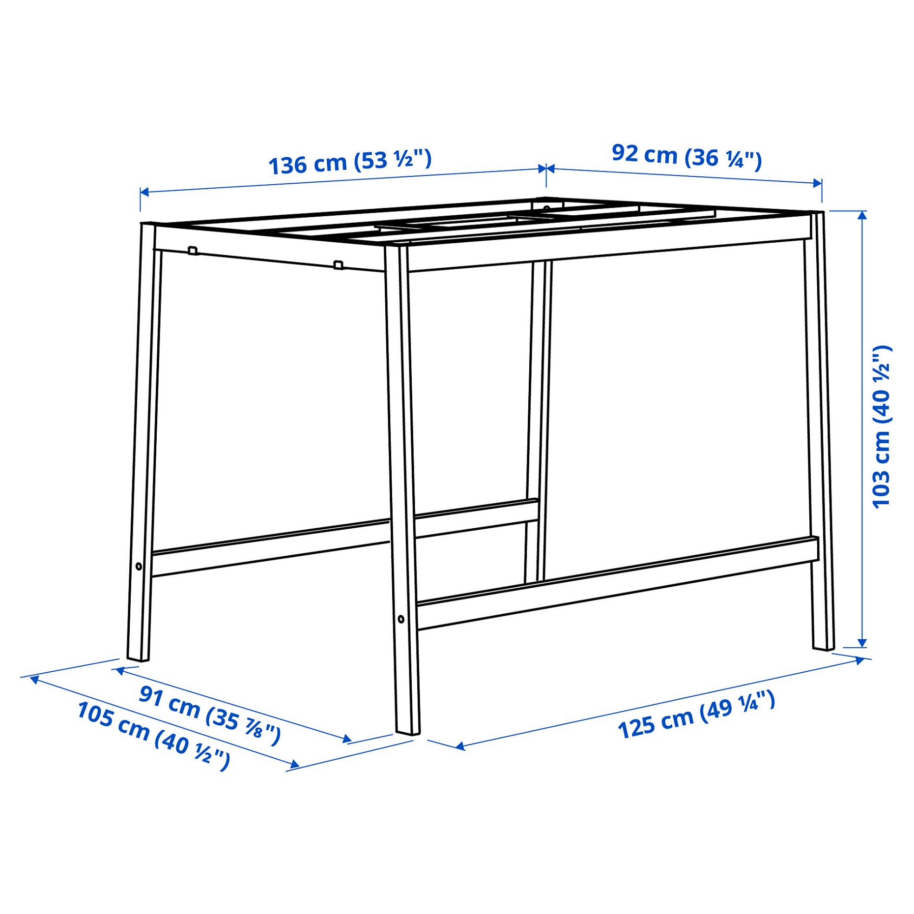 MITTZON, underframe for conference table, 140x108x103 cm, 805.445.21