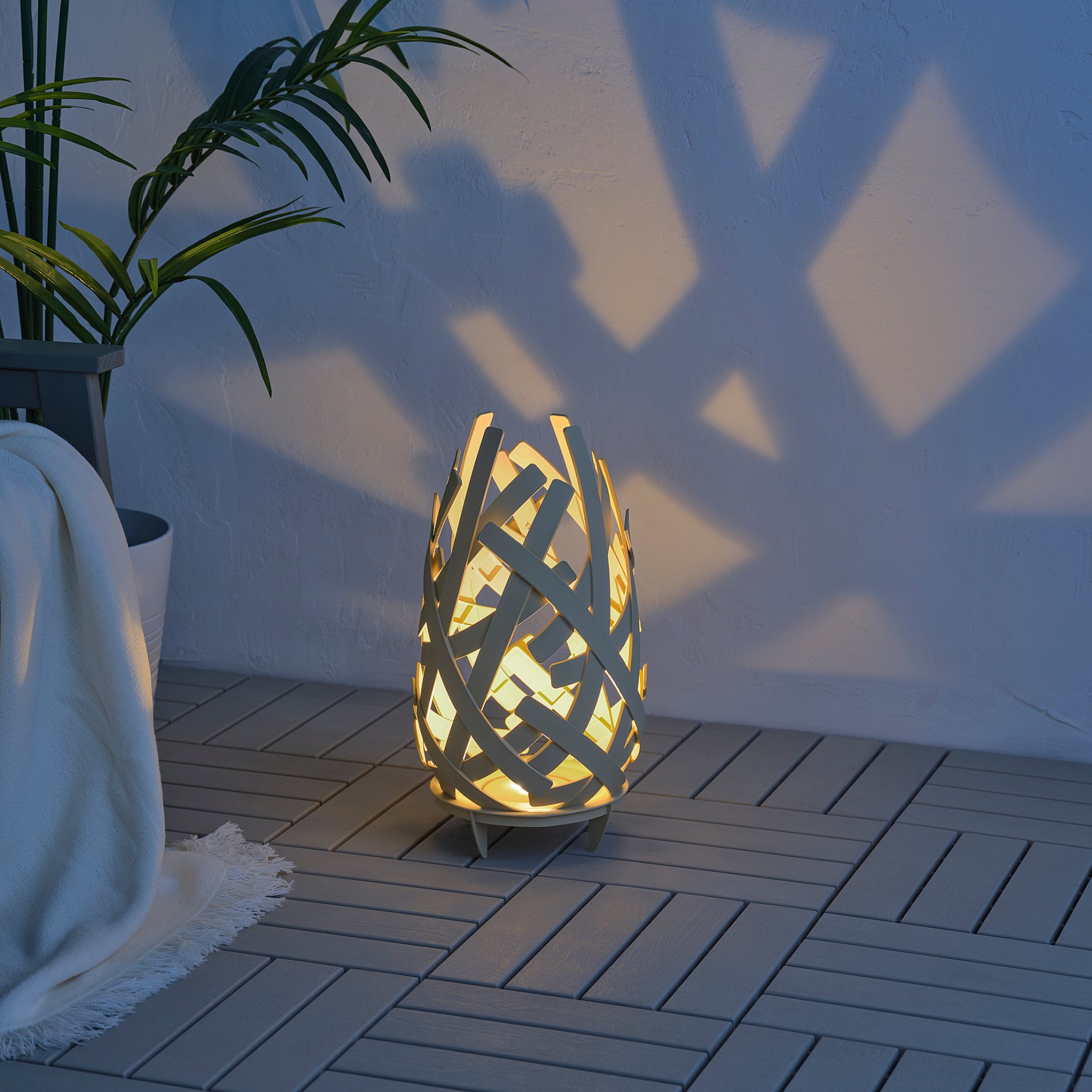 SOLVINDEN, floor lamp with built-in LED light source/battery-operated/outdoor, 45 cm, 805.718.59