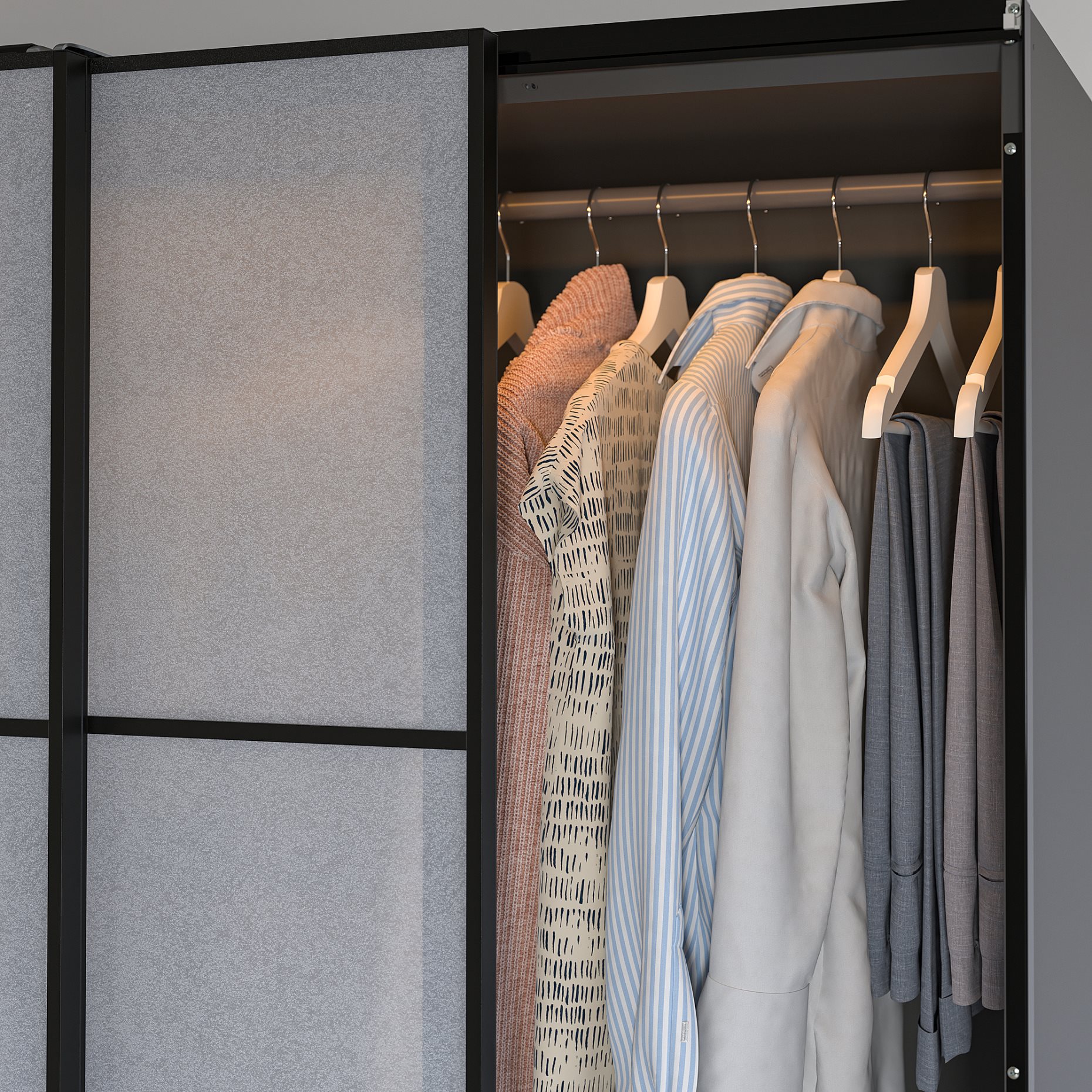 ÖVERSIDAN, wardrobe strip with built-in LED light source with sensor/dimmable, 71 cm, 805.895.19