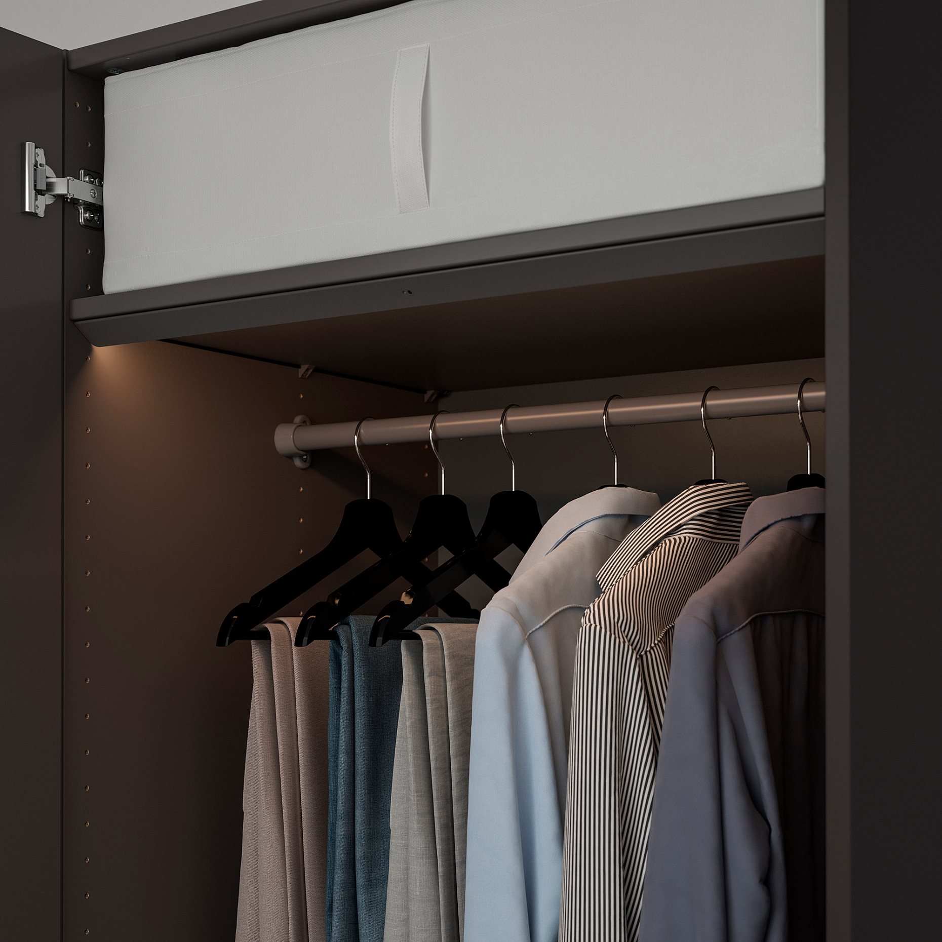 ÖVERSIDAN, wardrobe strip with built-in LED light source with sensor/dimmable, 71 cm, 805.895.19