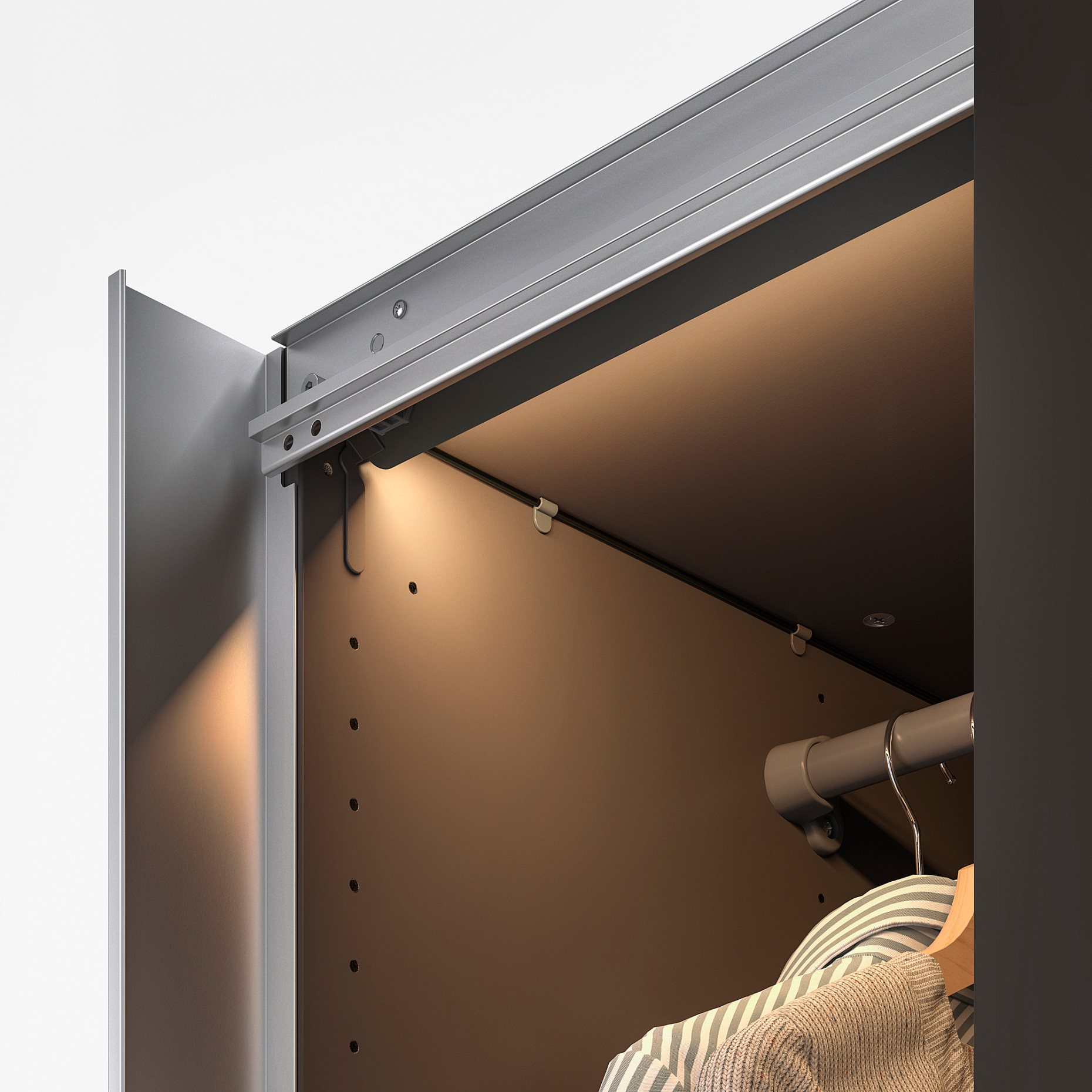 ÖVERSIDAN, wardrobe strip with built-in LED light source with sensor/dimmable, 71 cm, 805.895.19