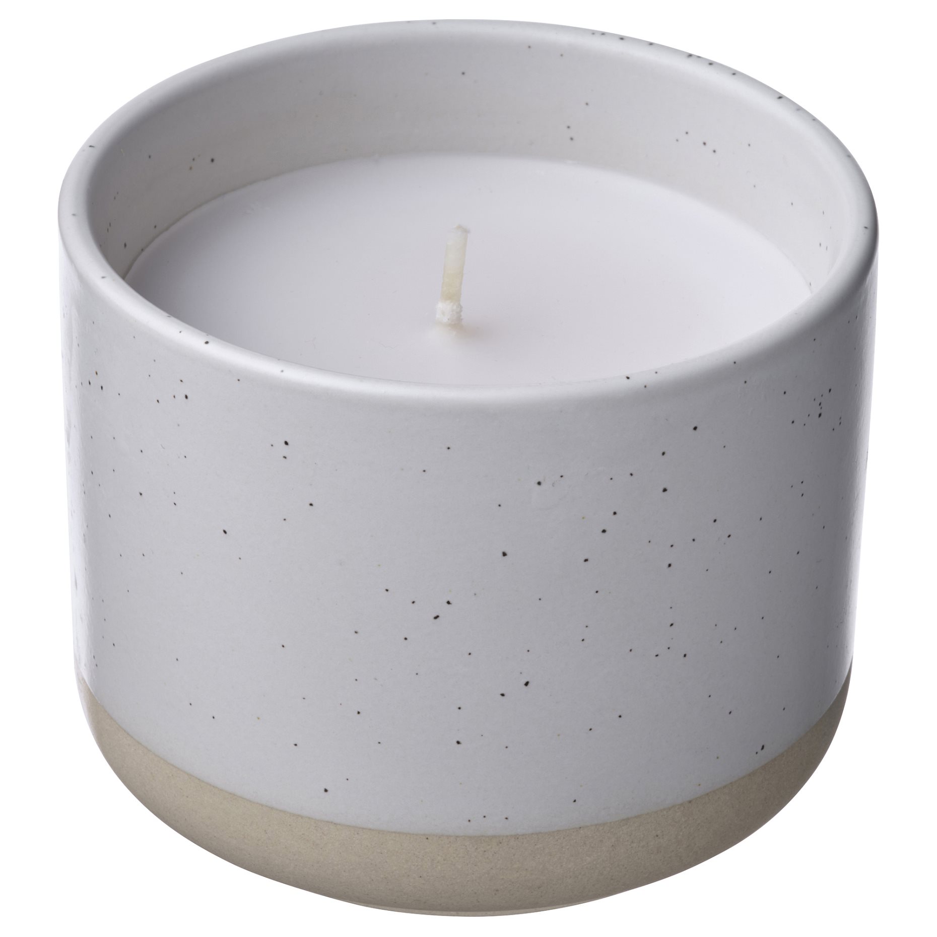 JÄMLIK, scented candle in ceramic jar/Vanilla, 25 hr, 805.943.04