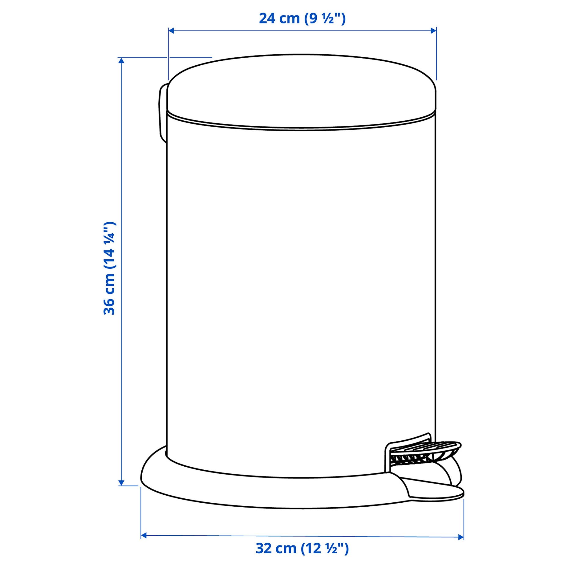 GÅNGSKYFFEL, κάδος απορριμμάτων με πεντάλ, 9 l, 805.953.89