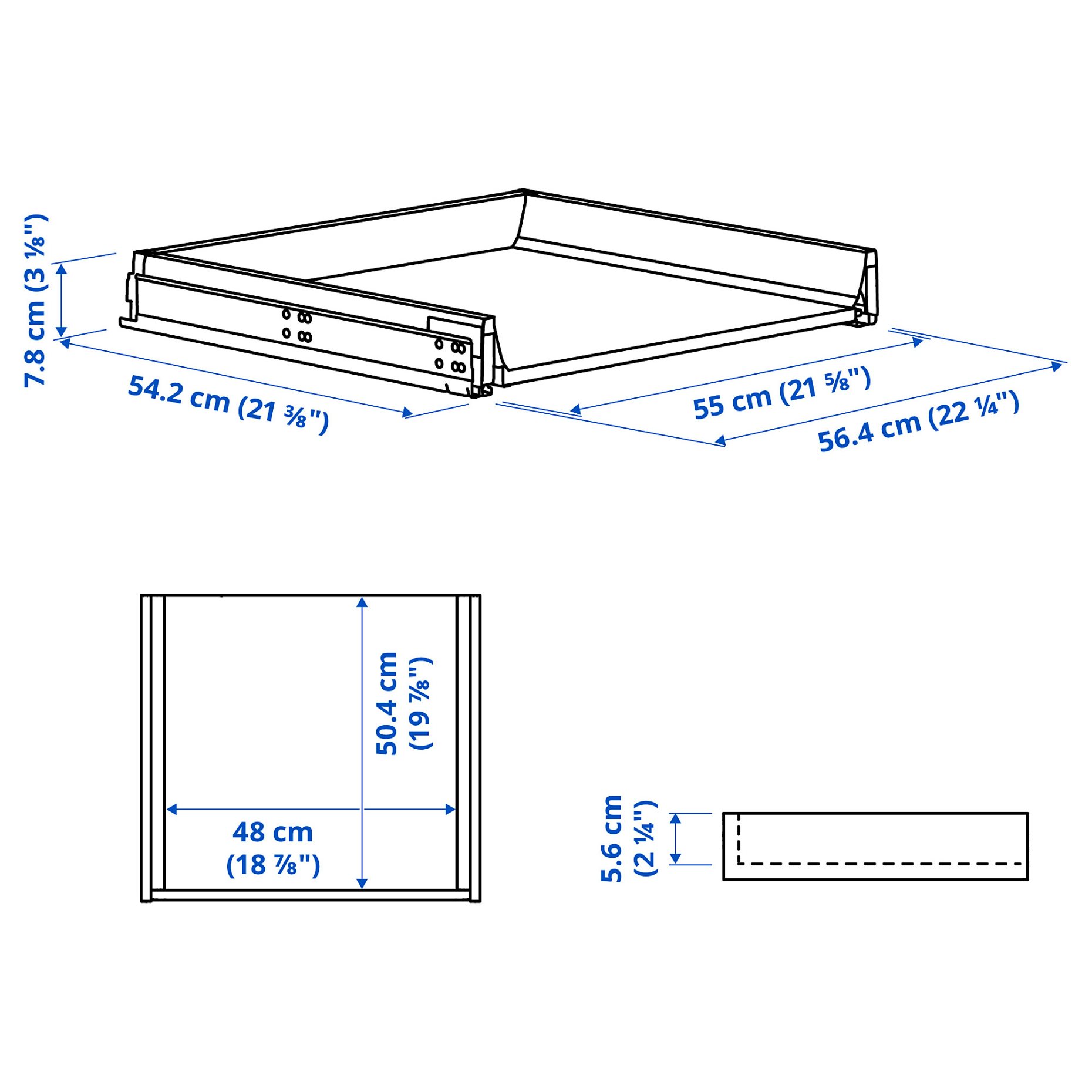 KNIVSHULT, drawer low, 60x60 cm, 806.006.68