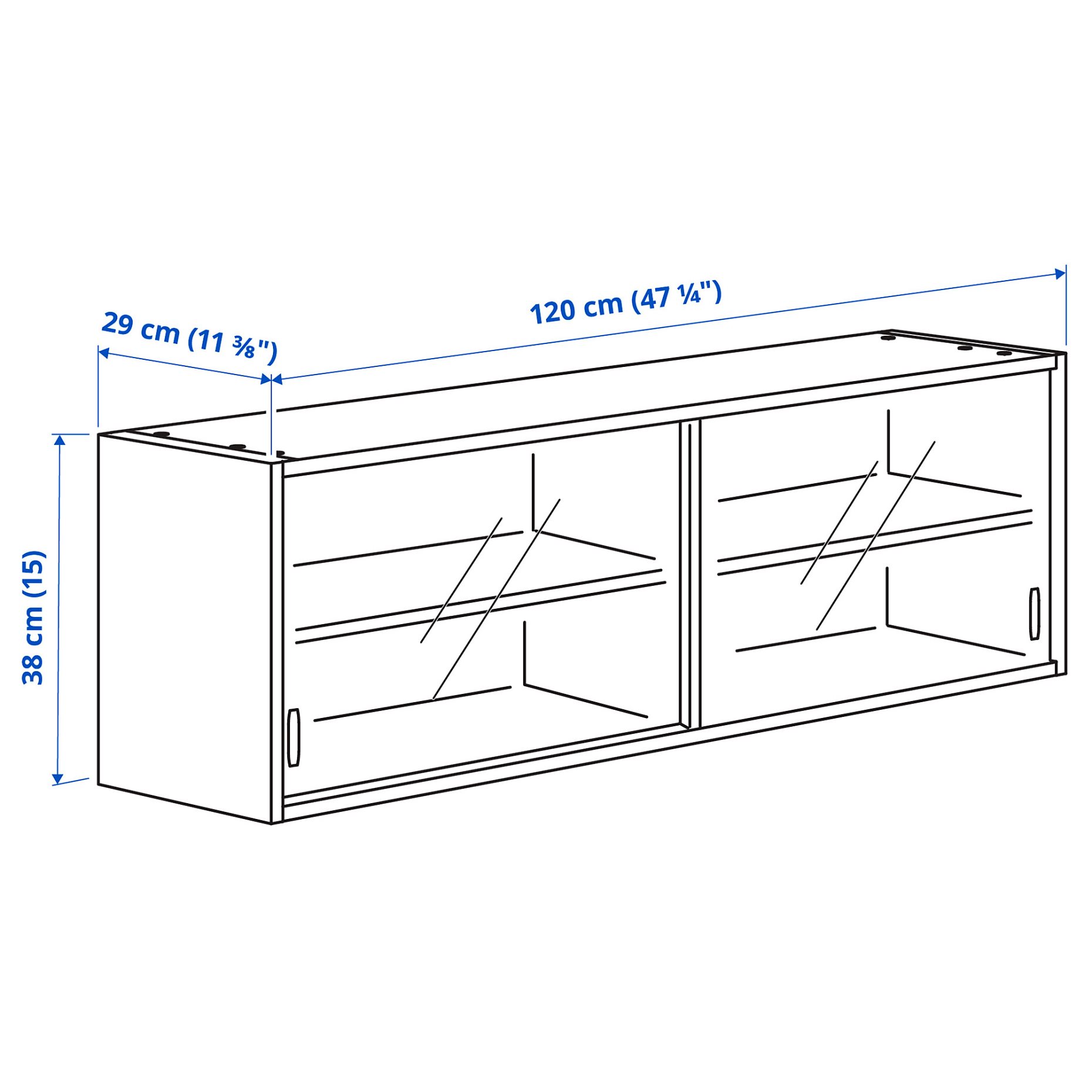 KNOXHULT, ντουλάπι τοίχου με συρόμενες πόρτες, 120x29x37.5 cm, 806.040.20
