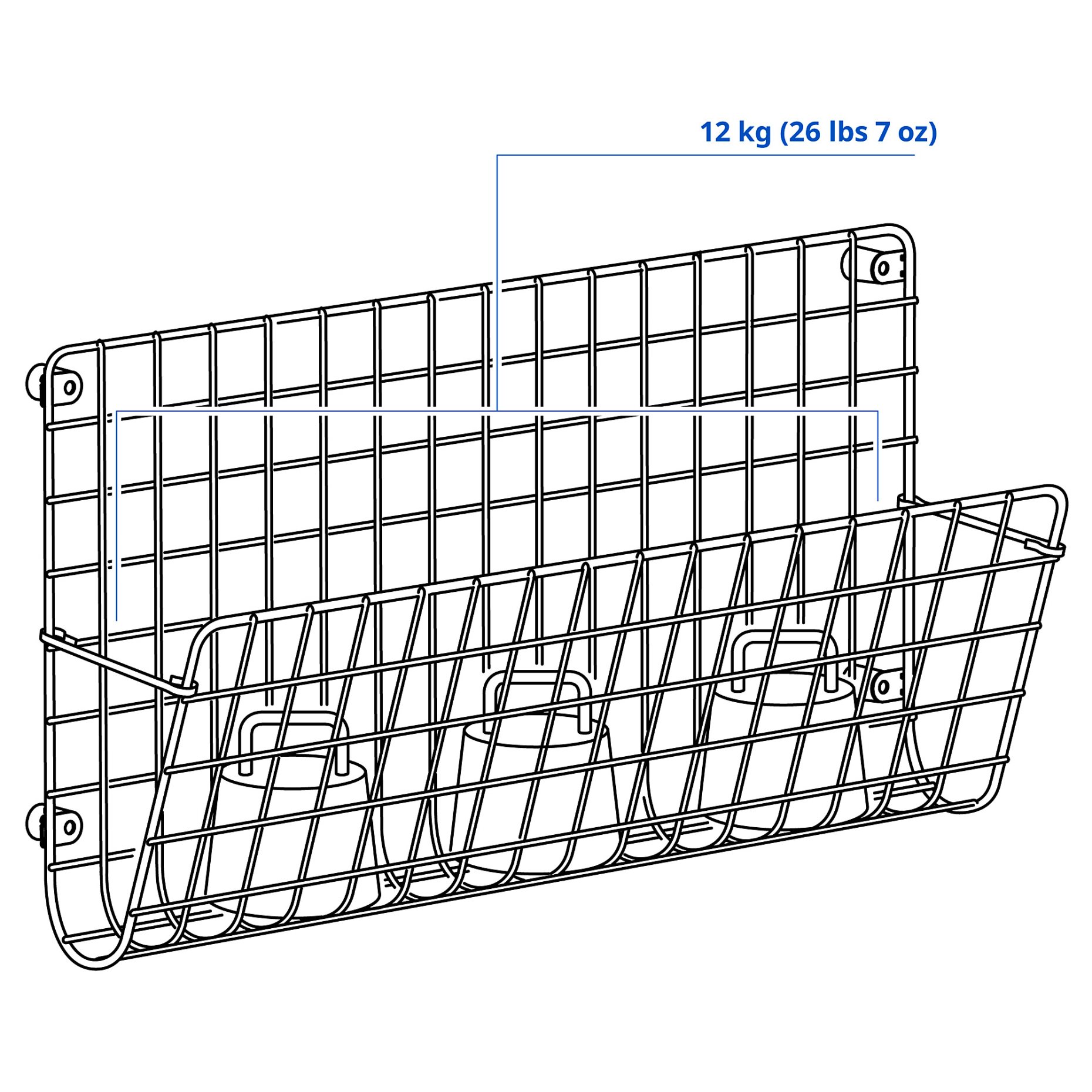 GREJIG, wall pocket, 58x17x28 cm, 806.107.66