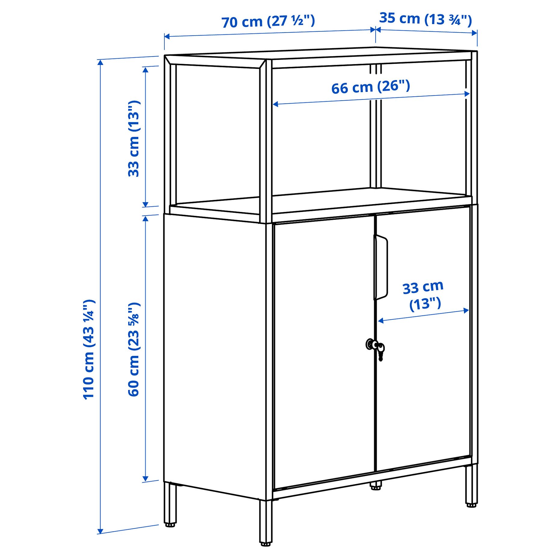 TROTTEN, cabinet with doors, 70x35x110 cm, 806.239.62
