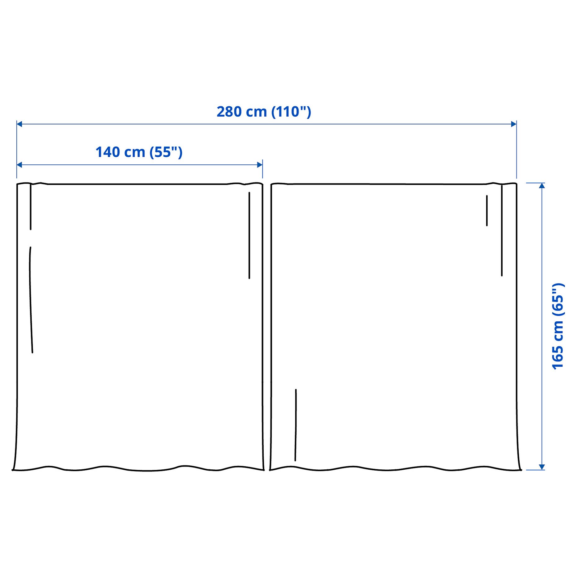 LENDA, curtains with heading tape and tie-backs/1 pair, 140x165 cm, 806.333.05