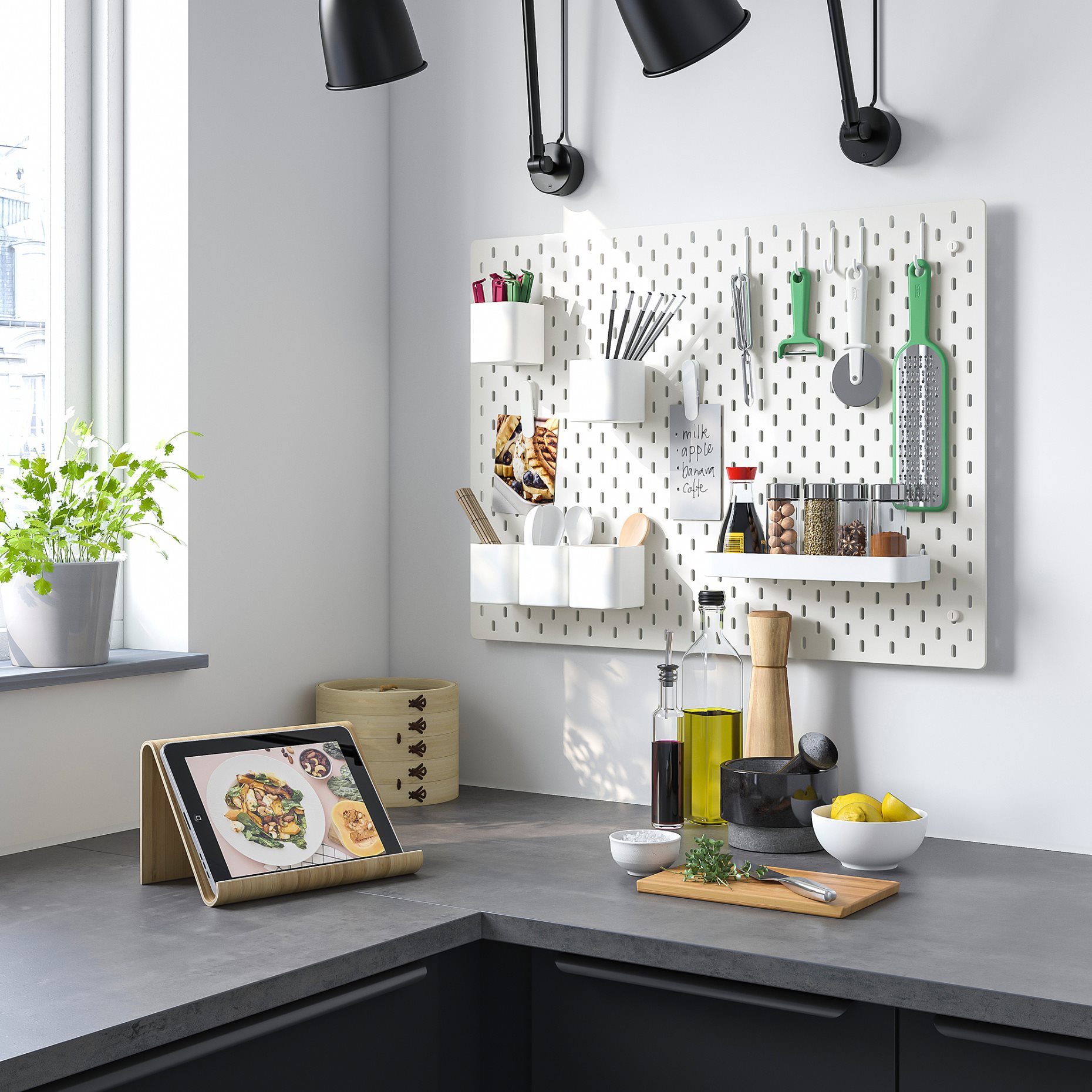 SKÅDIS, διάτρητος πίνακας με αξεσουάρ, 76x56 cm, 894.063.65