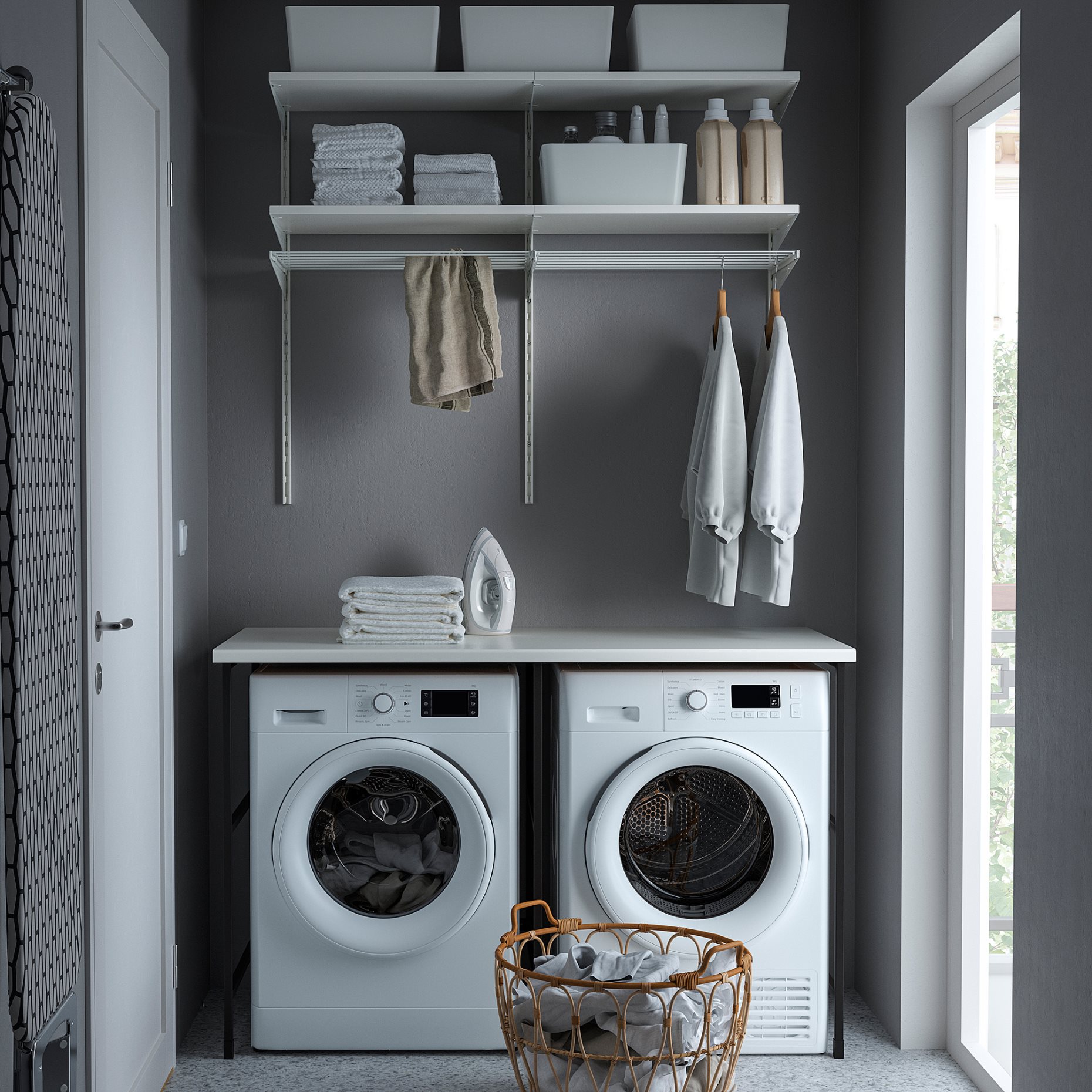 ENHET, countertop with support side panels/legs, 139x63.5x87.5 cm, 894.774.28