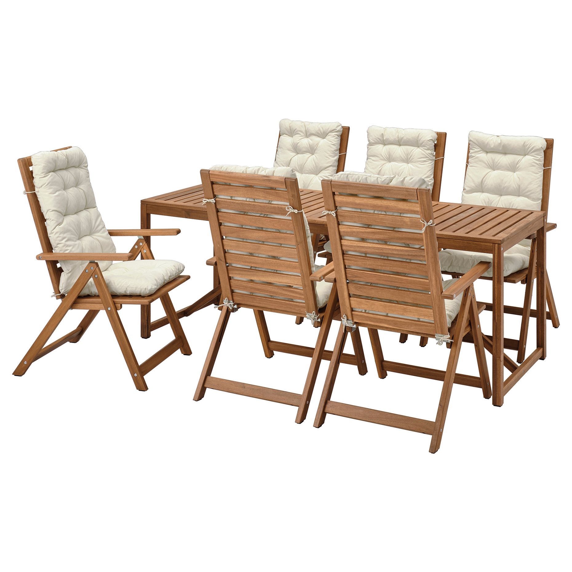 NÄMMARÖ, table/6 reclining chairs/outdoor, 200 cm, 894.912.12
