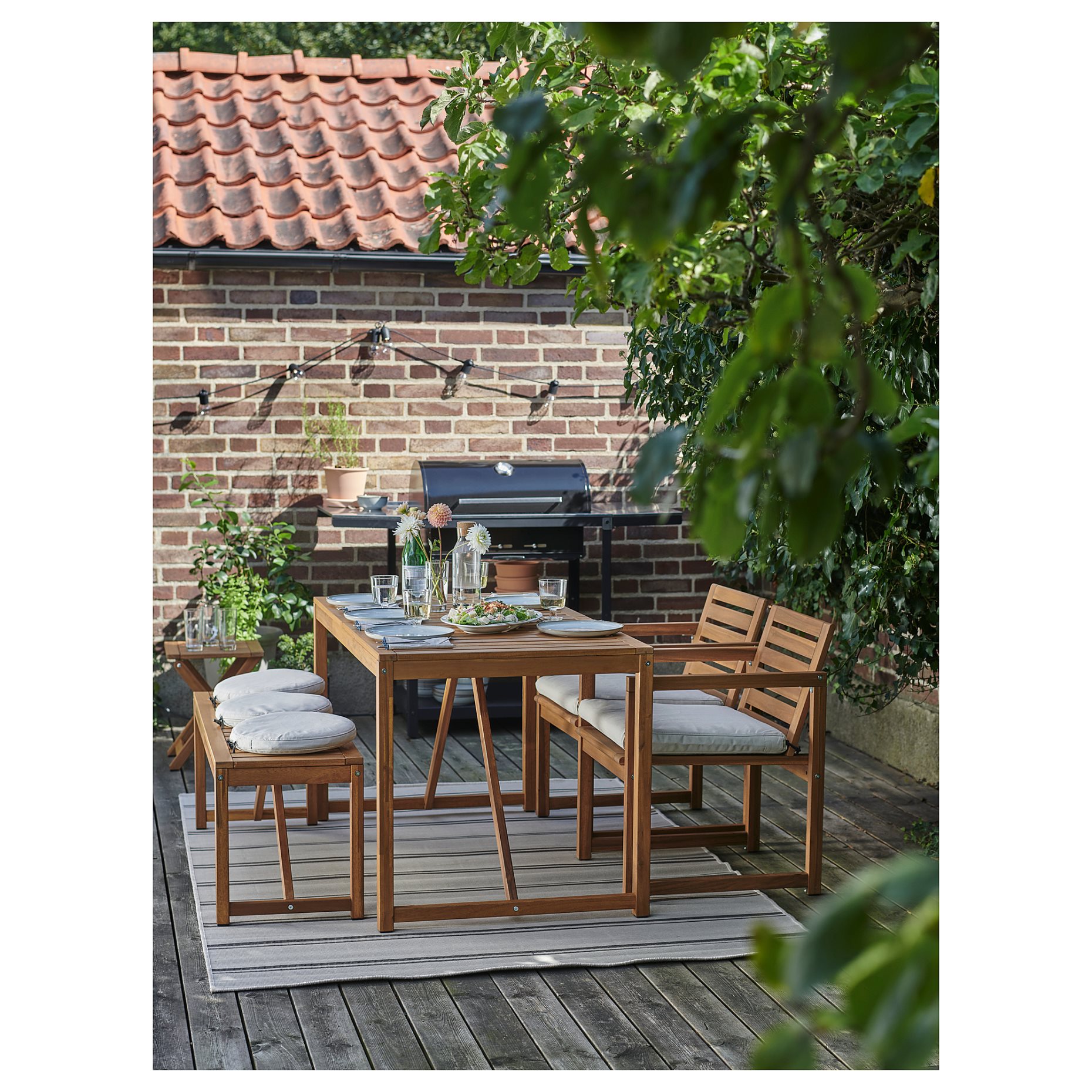 NÄMMARÖ, table/2 chairs/bench, outdoor, 895.053.94