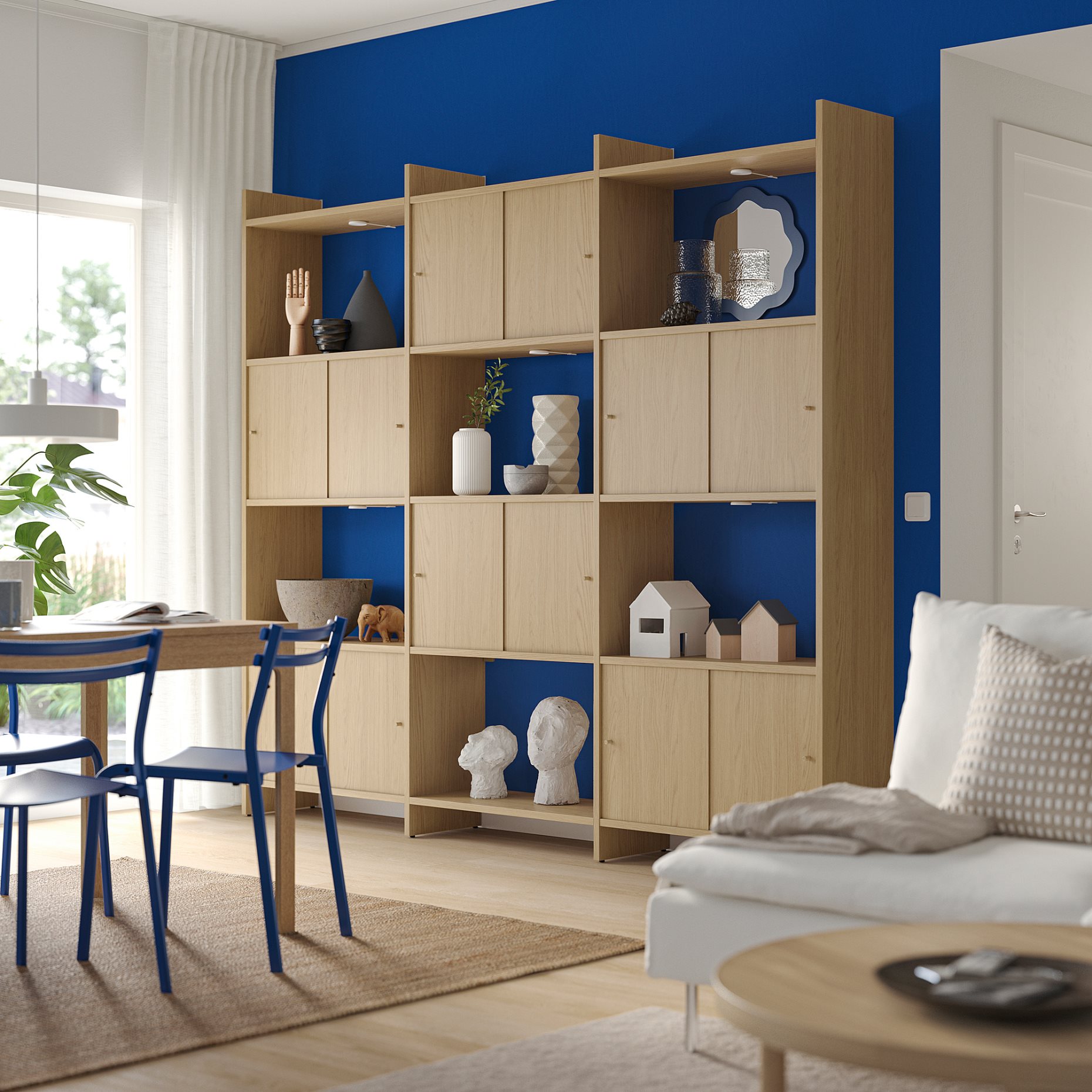 LÅDMAKARE, storage combination with sliding doors and 3 shelves, 238x35x212 cm, 895.646.75