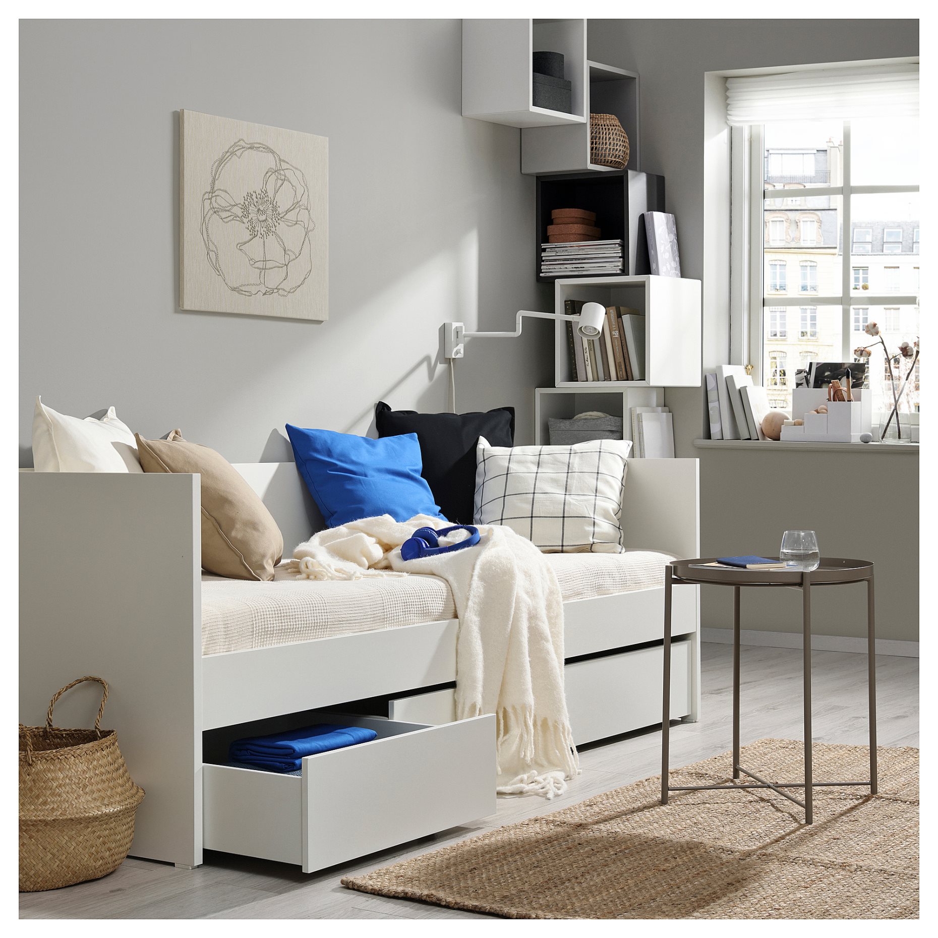 VIHALS, κρεβάτι επισκέπτη day bed με αποθηκευτικό χώρο, 80x200 cm, 895.715.86