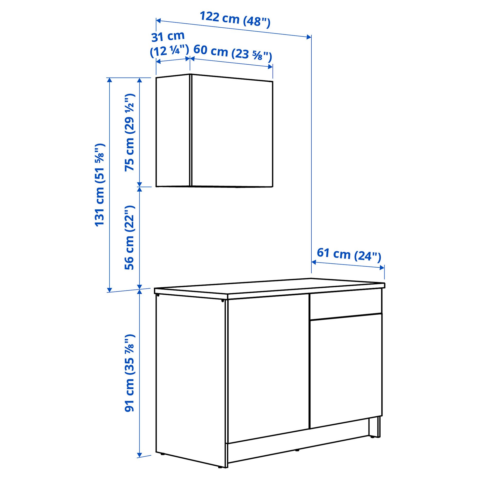 KNOXHULT, kitchen, 120x61x220 cm, 895.811.18