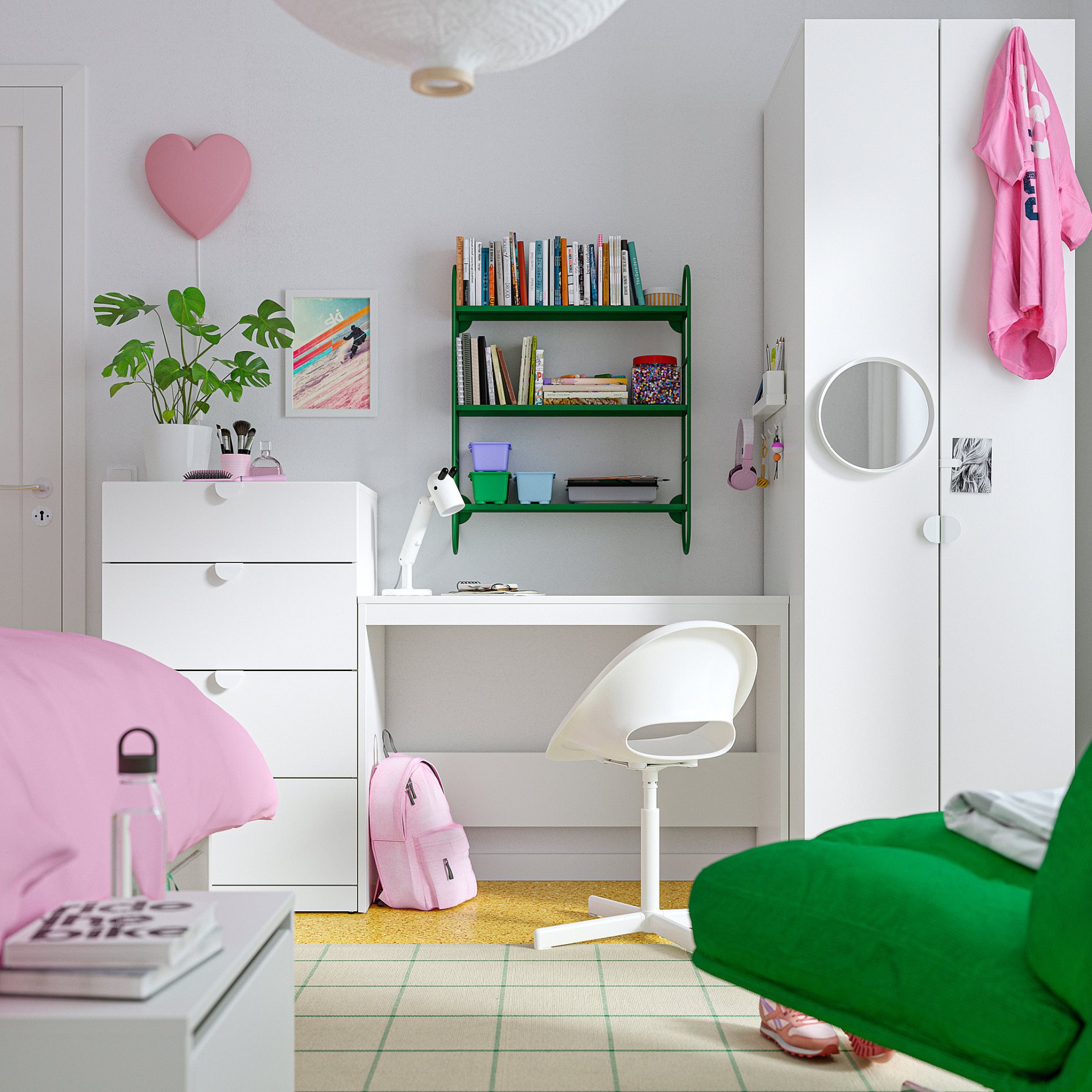 LASTARE, σύνθεση αποθήκευσης με τραπέζι, 220x62x200 cm, 896.038.89