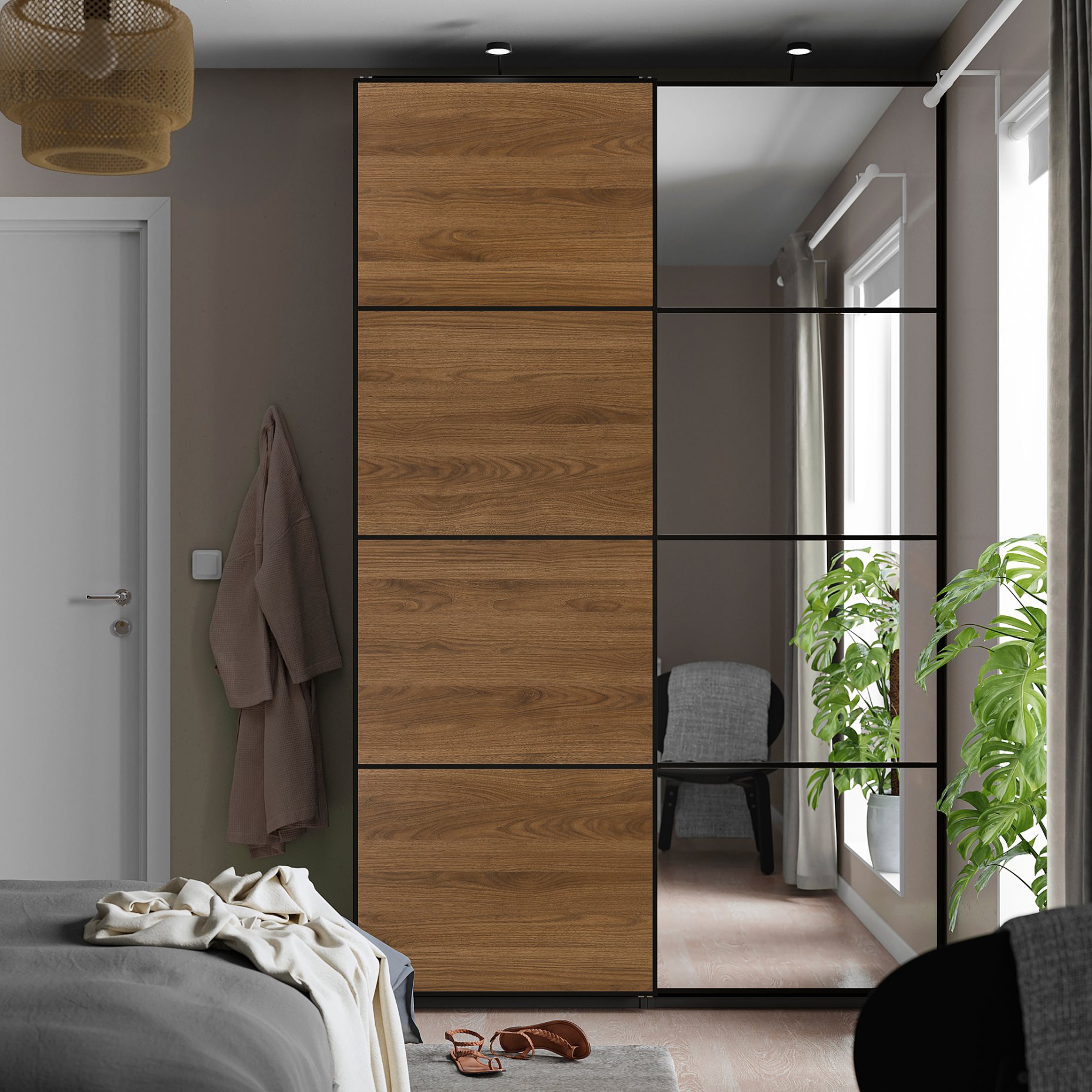 PAX/MEH/AULI, ντουλάπα με συρόμενες πόρτες, 150x66x236 cm, 896.085.42