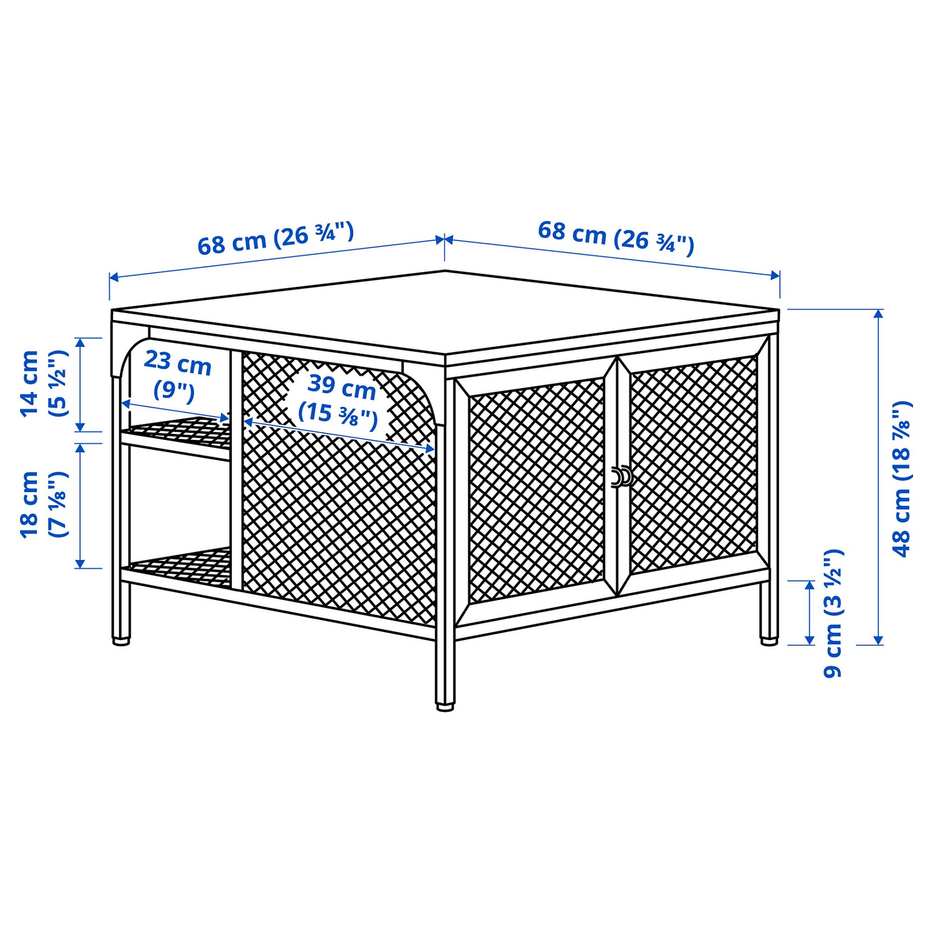 FJÄLLBO, τραπέζι με αποθηκευτικό χώρο, 68x68x48 cm, 905.395.76