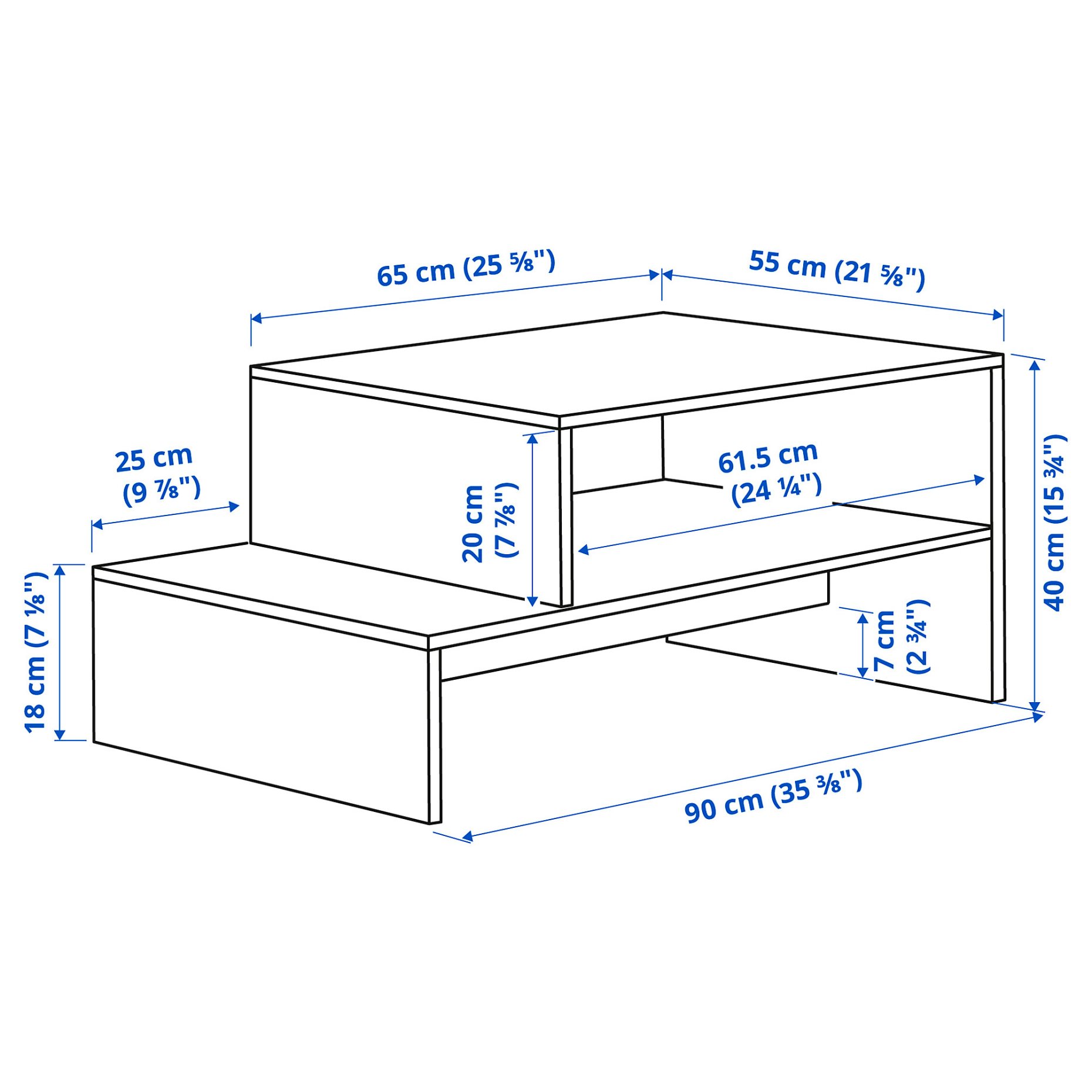 HOLMERUD, τραπέζι μέσης, 90x55 cm, 905.407.06