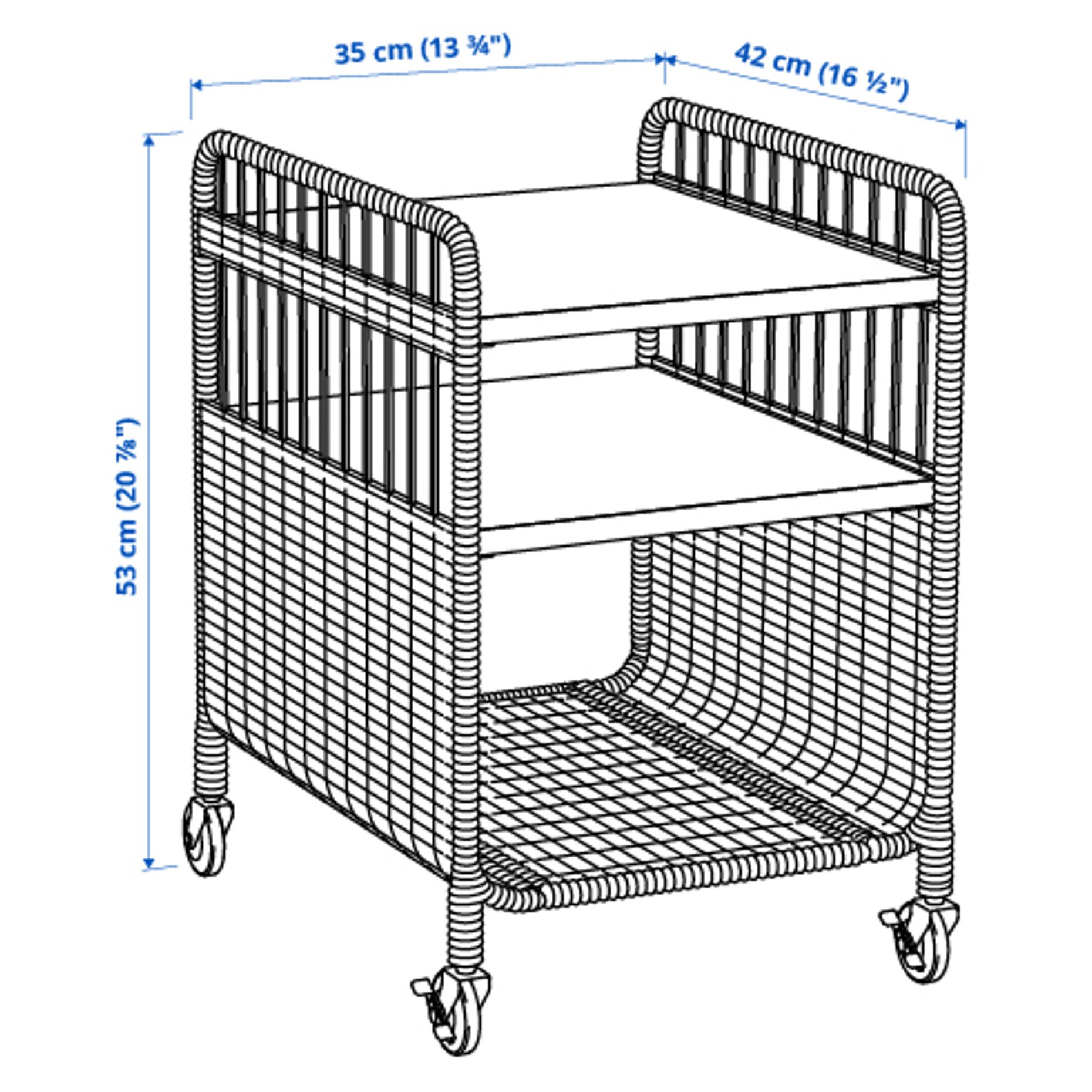 FRYKSAS, μονάδα αποθήκευσης με ροδάκια, 37x53 cm, 905.741.74