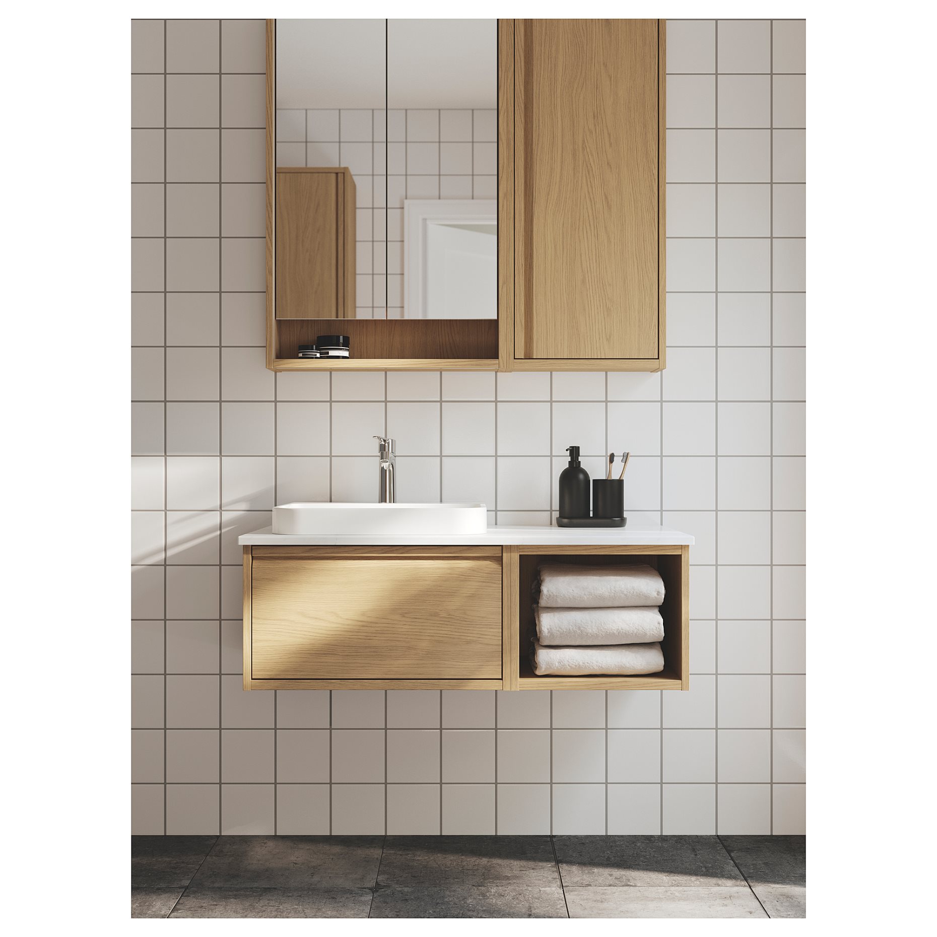 GANSJÖN, 3-piece bathroom set, 905.870.39