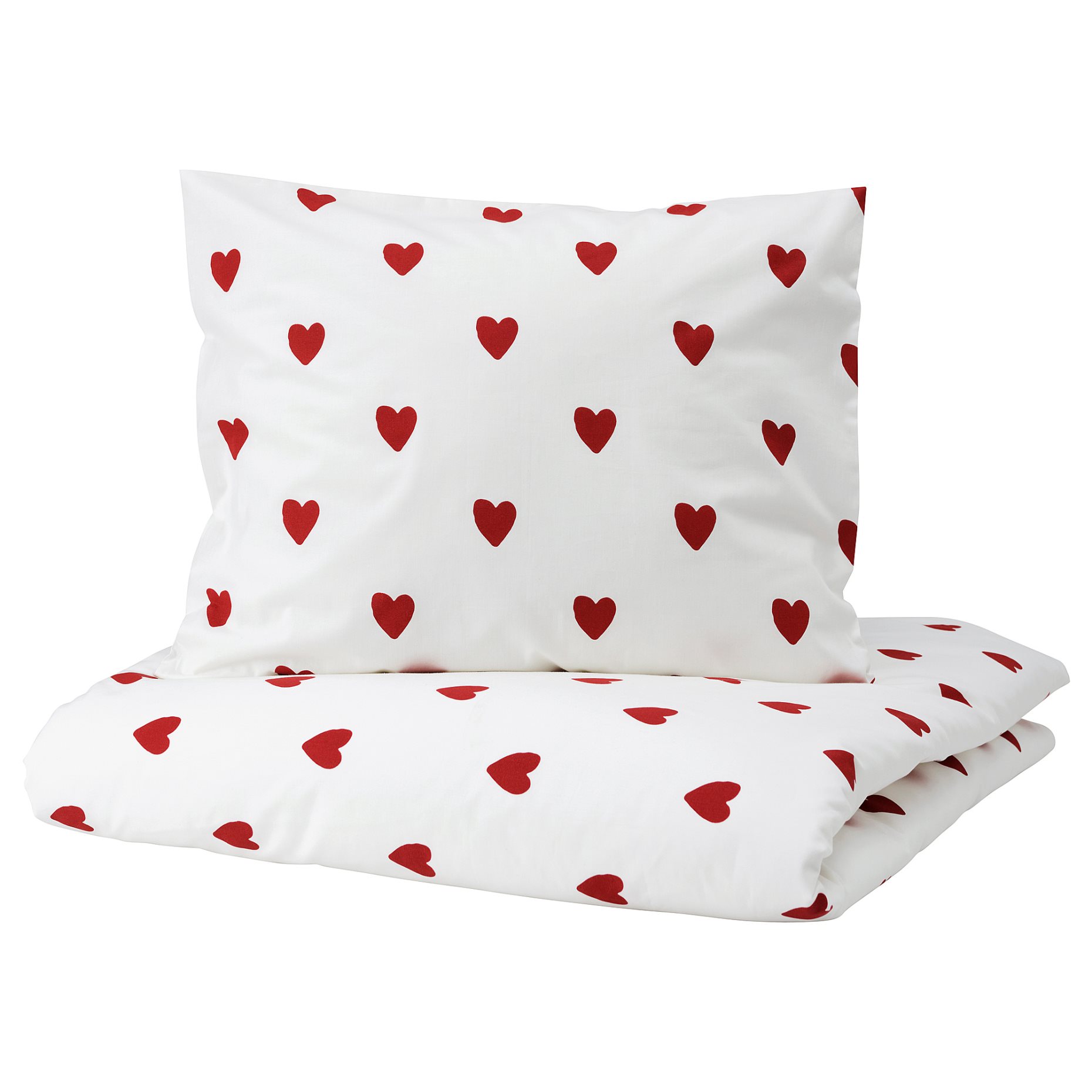 BARNDRÖM, duvet cover and pillowcase/heart pattern, 150x200/50x60 cm, 905.958.74